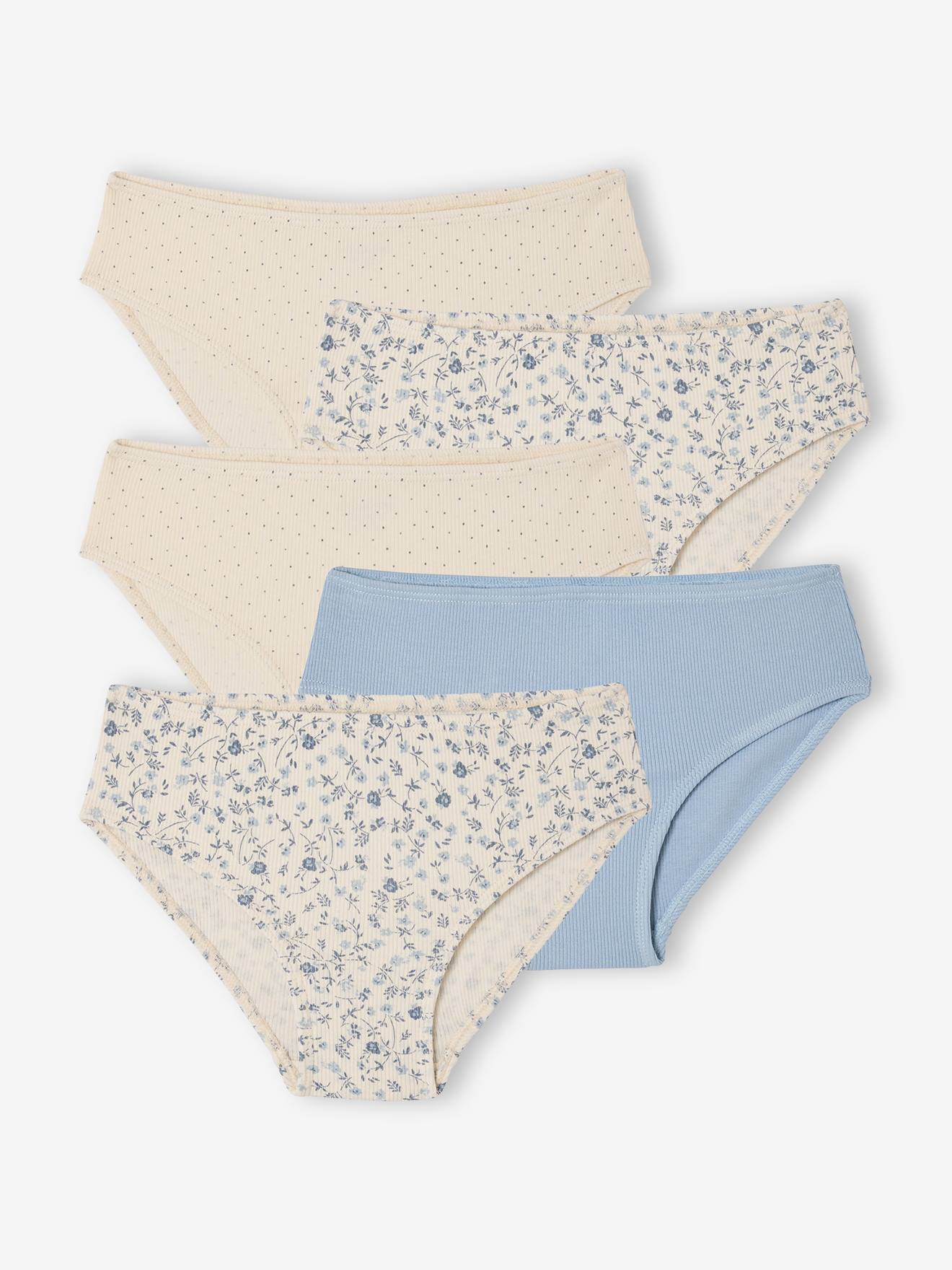 5er-Pack Mädchen Slips aus Rippstrick