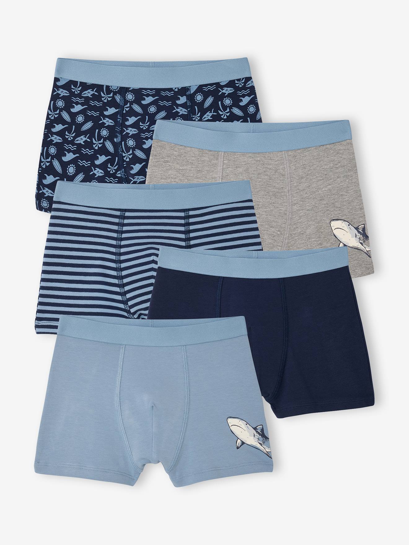 5er-Pack Boxershorts mit Hai-Motiven