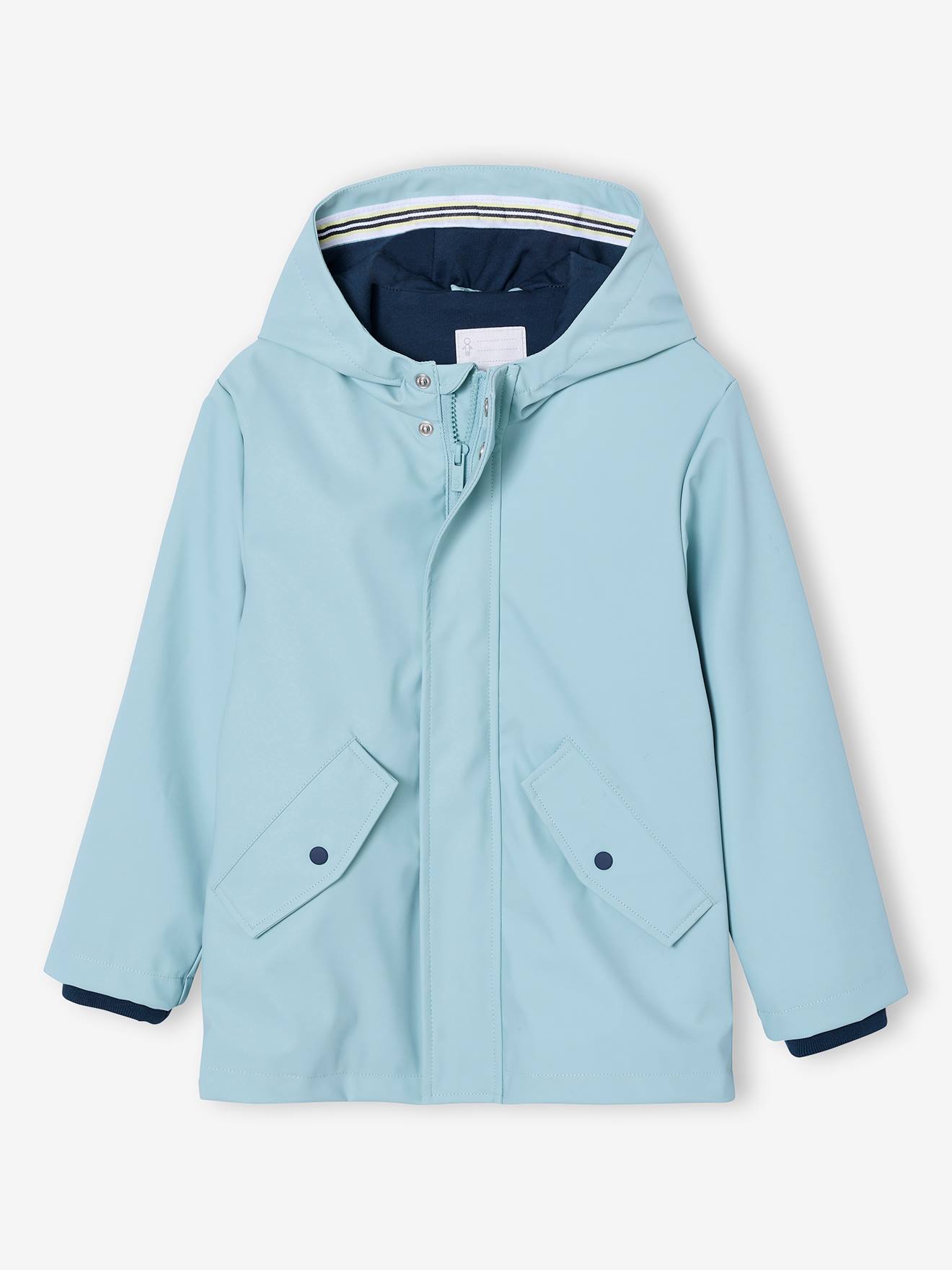 Jungen Regenjacke mit Jersey-Futter aqua Gr. 140 von vertbaudet