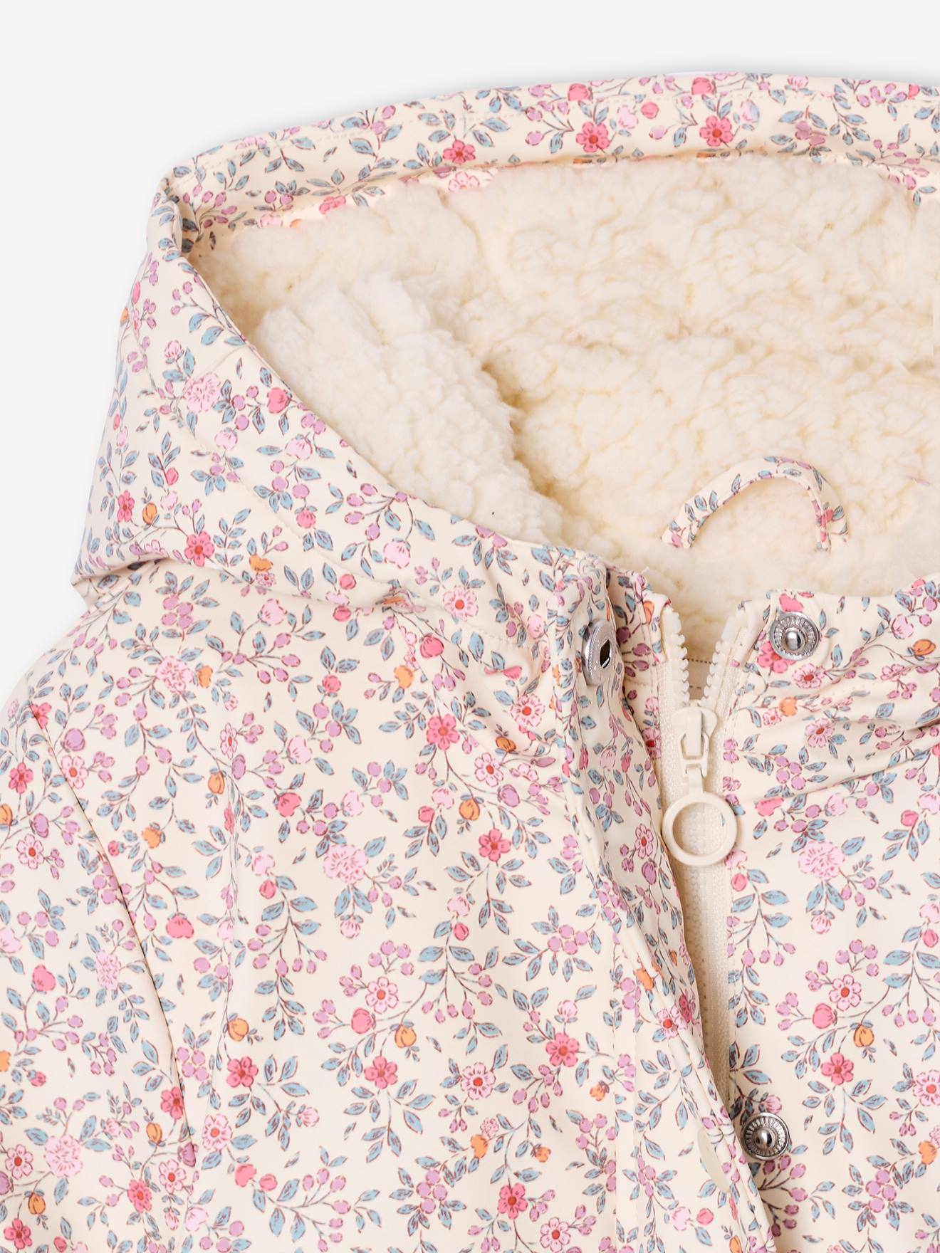 Thumbnail - Warme Regenjacke mit Kapuze & Teddyfleece-Futter Mädchen