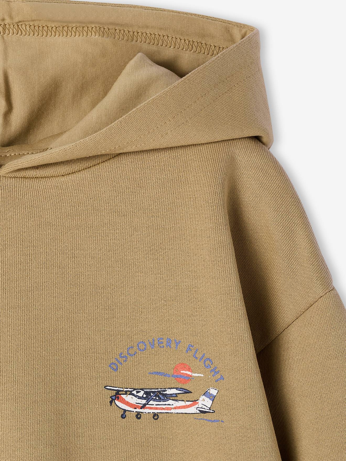 Thumbnail - Jungen Kapuzensweatshirt mit Motorflugzeug-Print kümmel