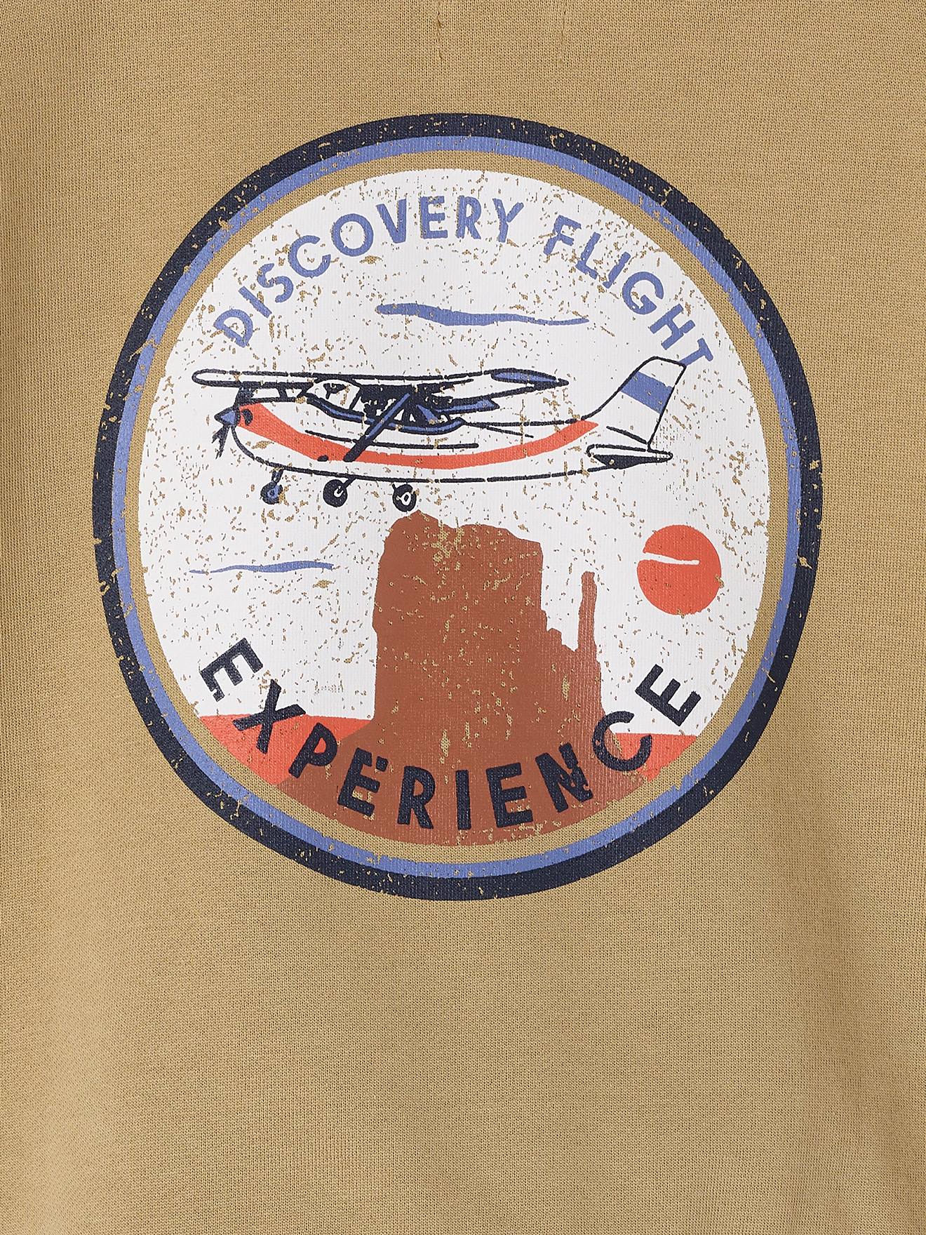 Thumbnail - Jungen Kapuzensweatshirt mit Motorflugzeug-Print kümmel