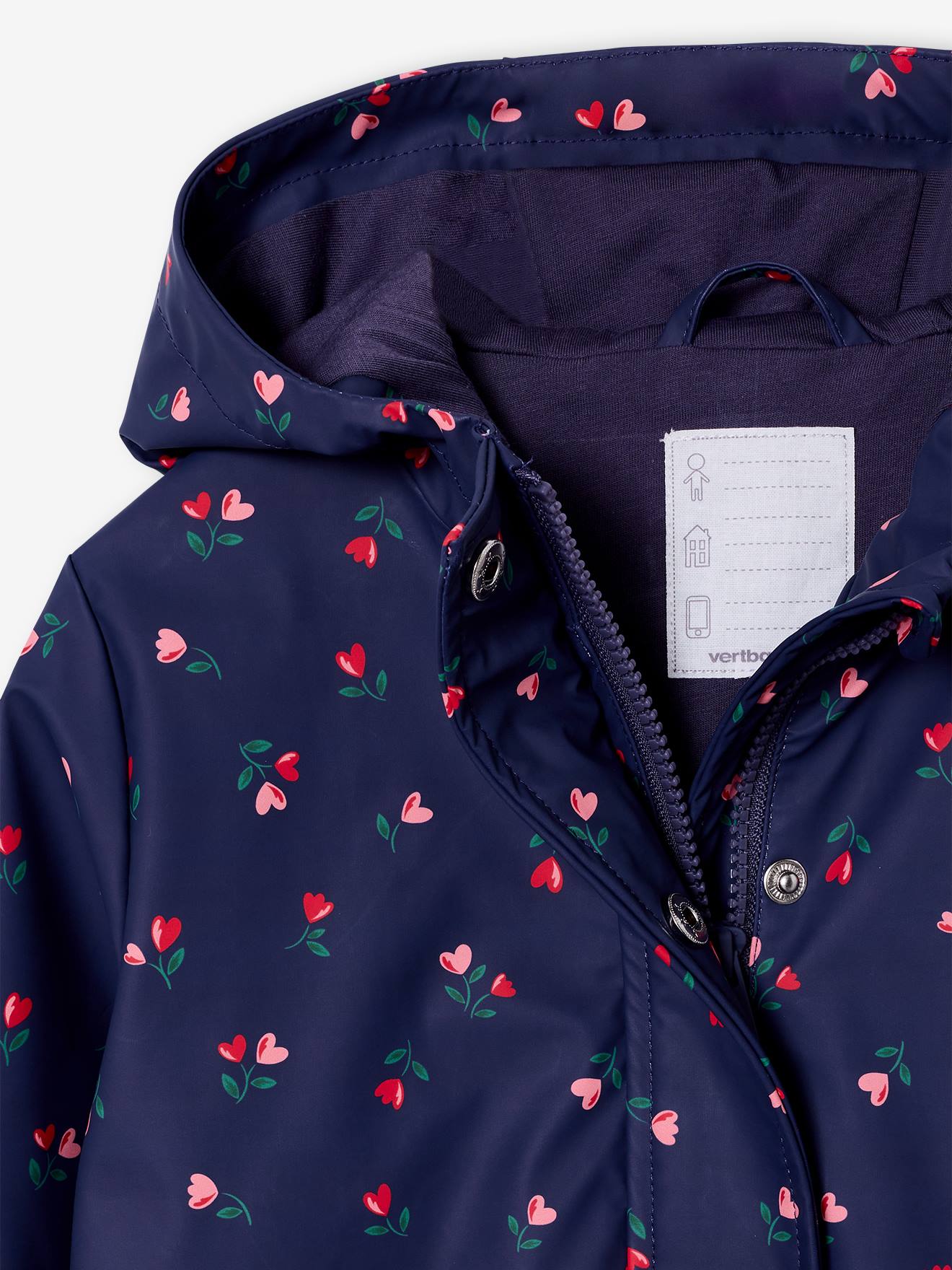 Thumbnail - Mädchen Regenjacke mit Kapuze und Print