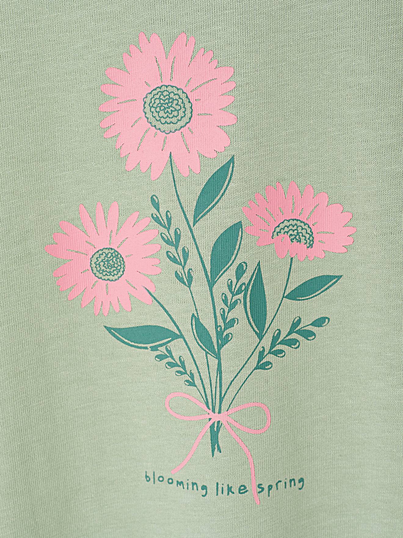 Thumbnail - T-Shirt Mädchen mit Print BASIC salbei