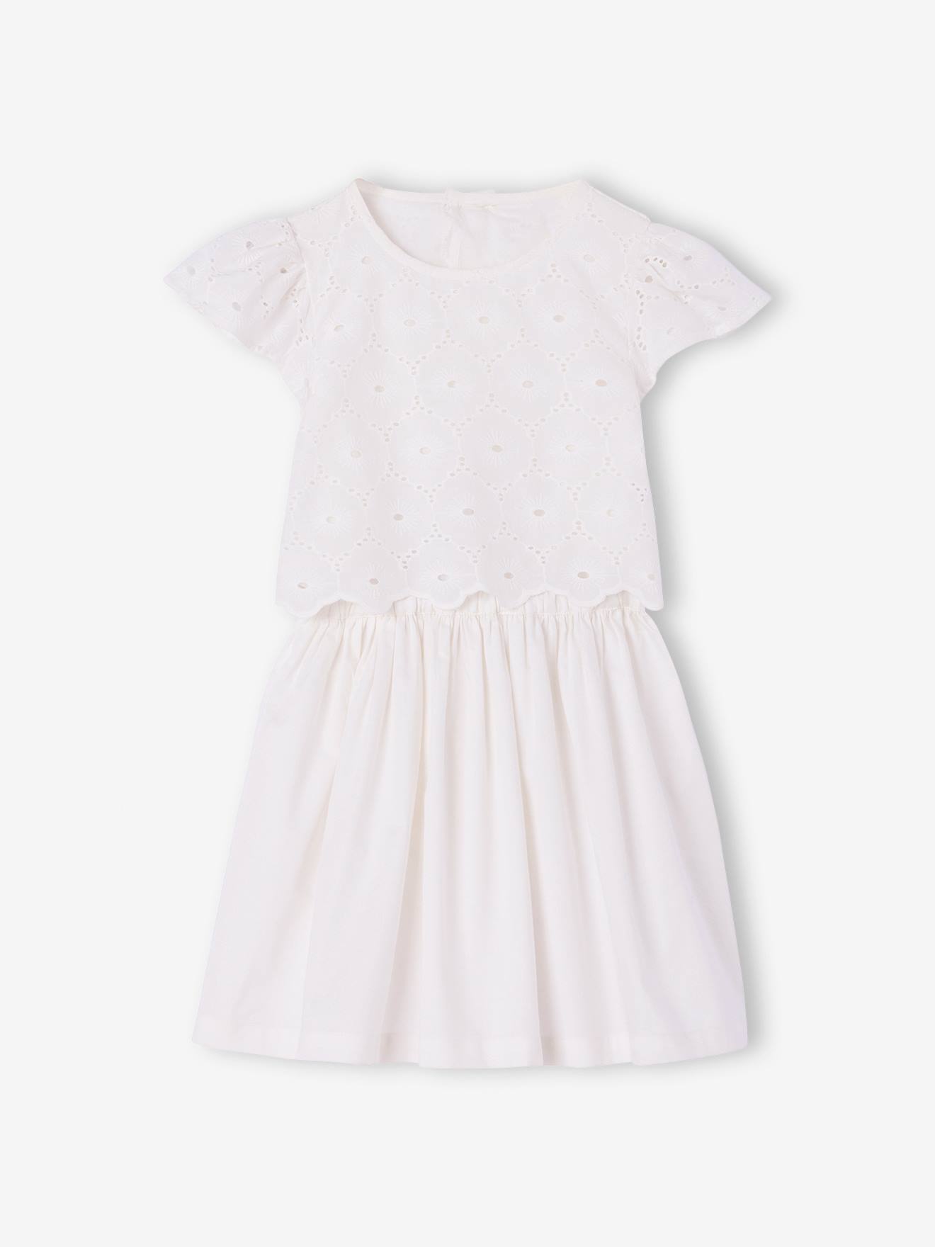 Thumbnail - Kurzärmeliges Festkleid 2-in-1-Look für Mädchen