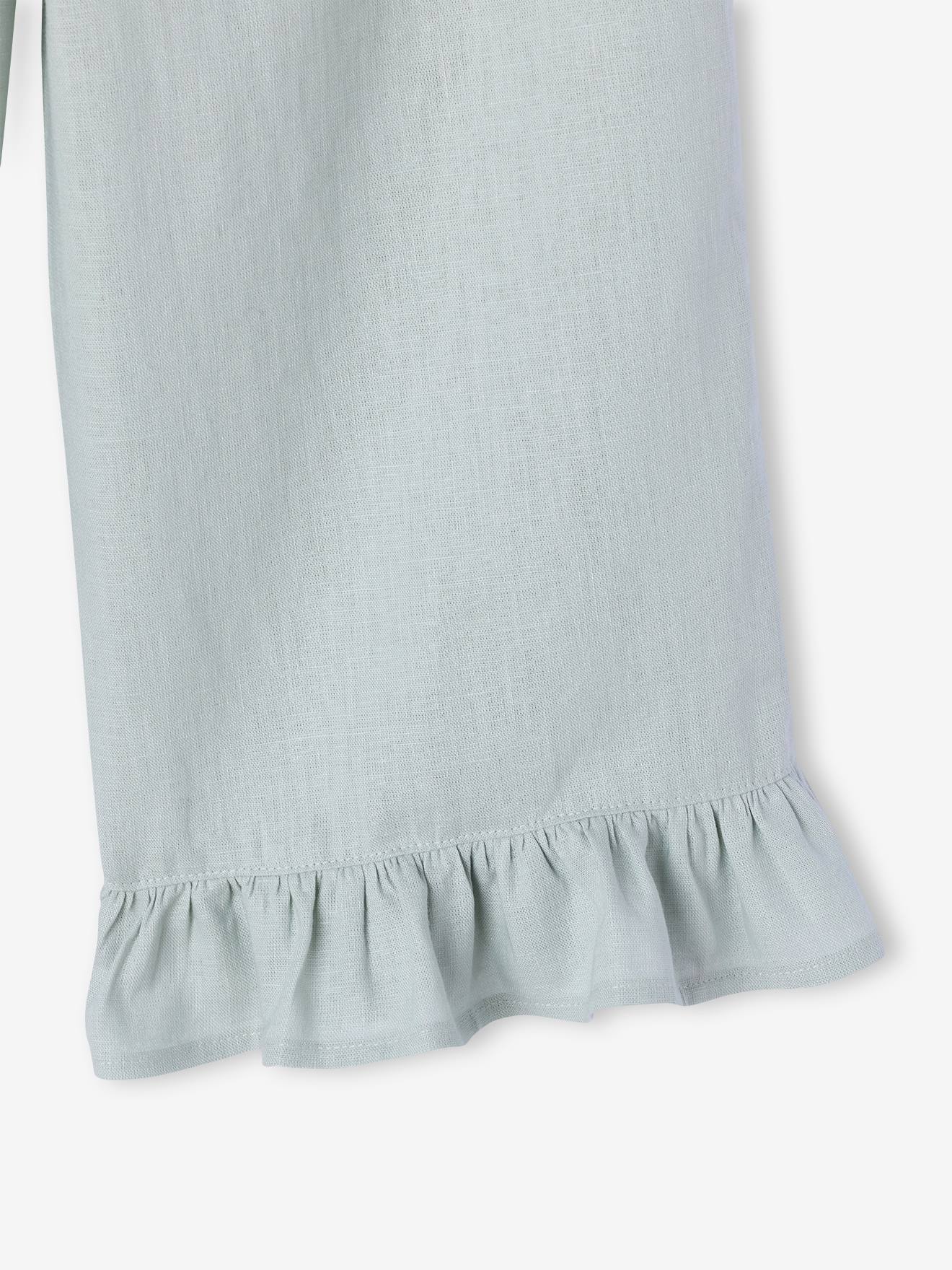 Thumbnail - 3/4-Hose Baumwoll-Leinen-Mix mit Volants