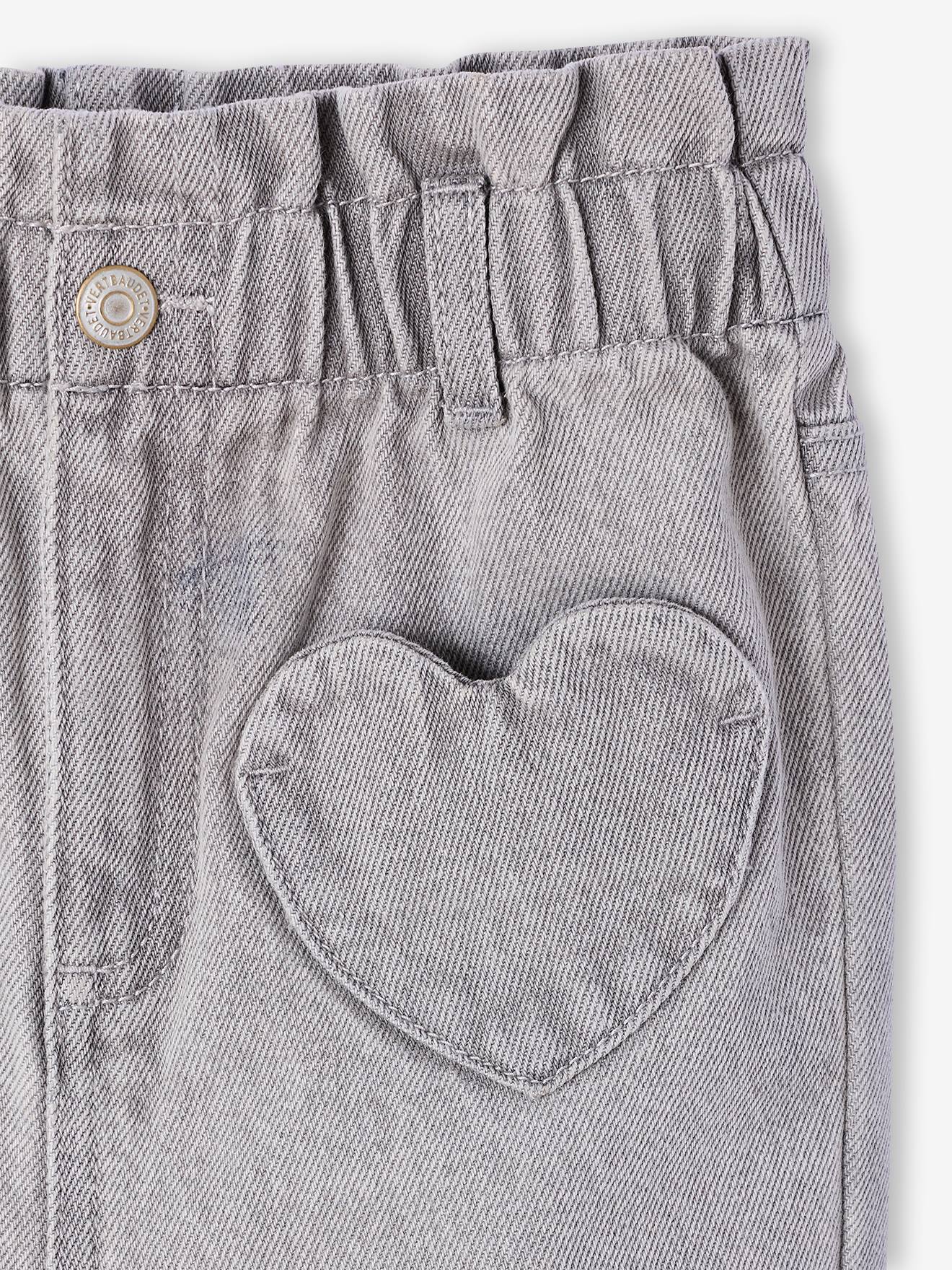 Thumbnail - Mädchen Paperbag-Jeans mit Herz-Taschen er denim