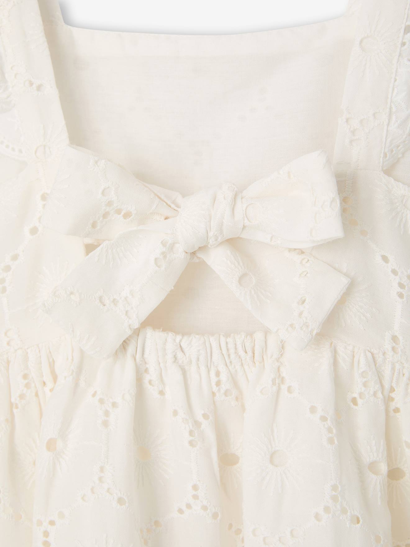 Thumbnail - Festkleid mit Volantträgern und Lochstickerei Kommunion