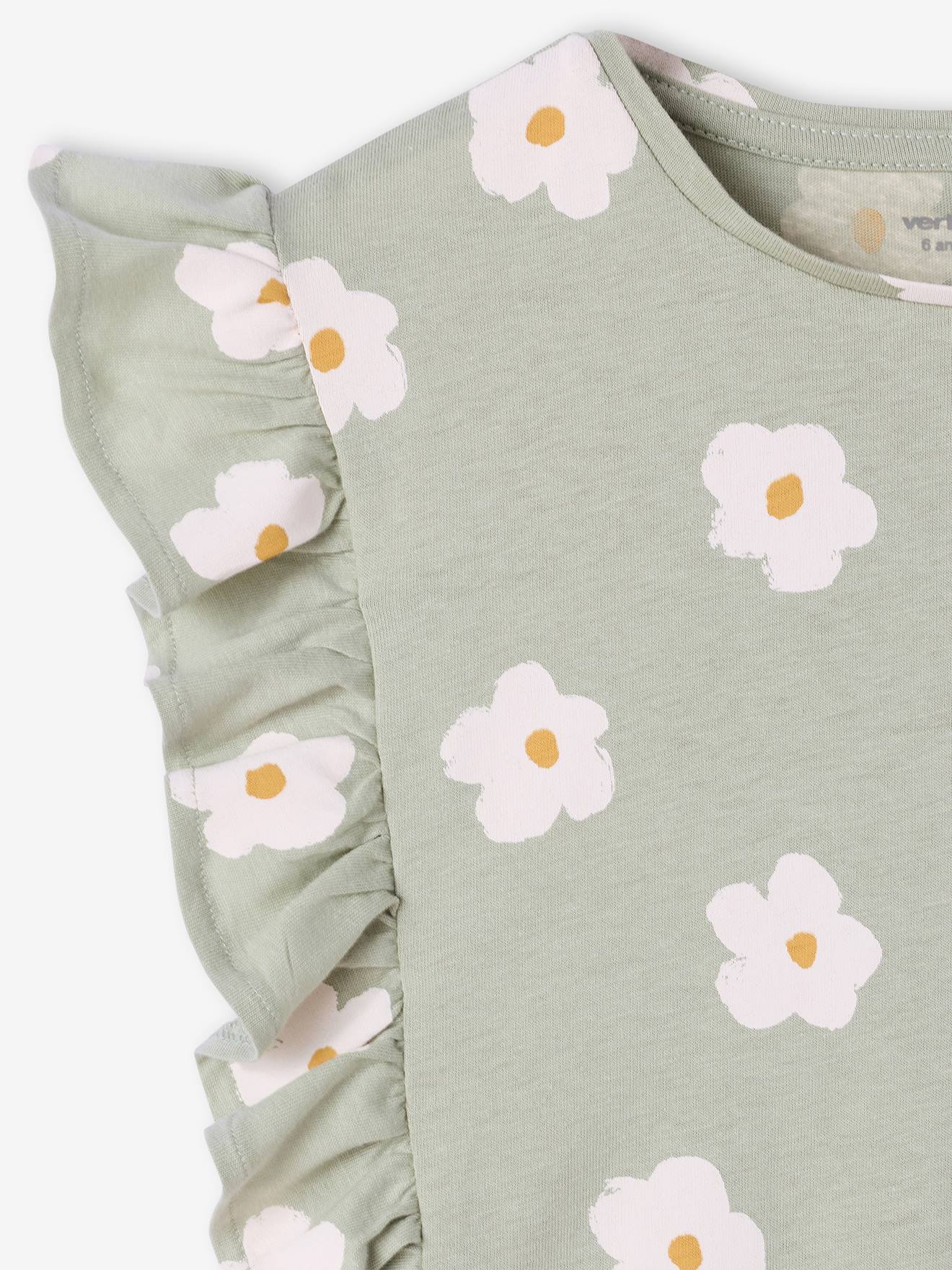 Thumbnail - Mädchen Top mit Volants und Blumenmotiven