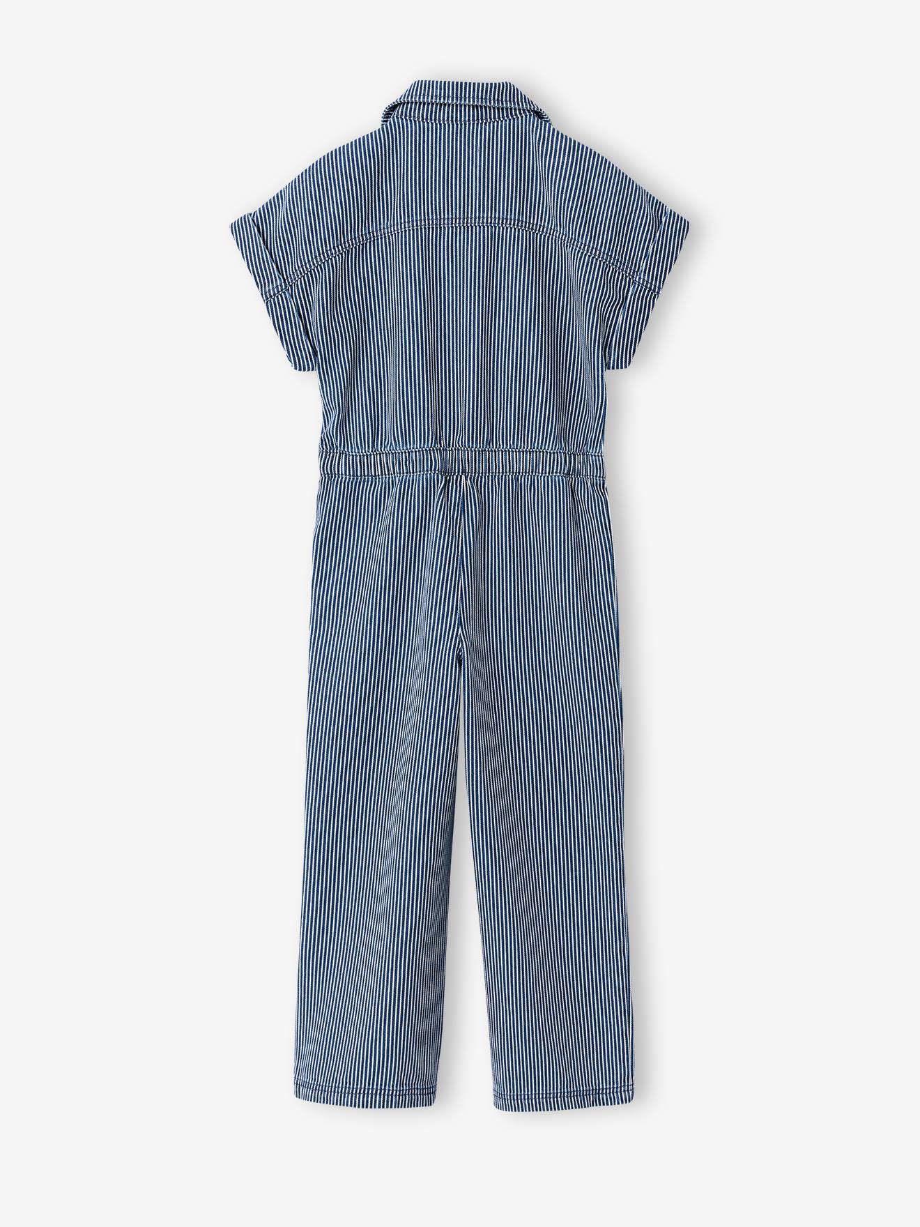 Thumbnail - Gestreifter Jumpsuit mit Hemdkragen