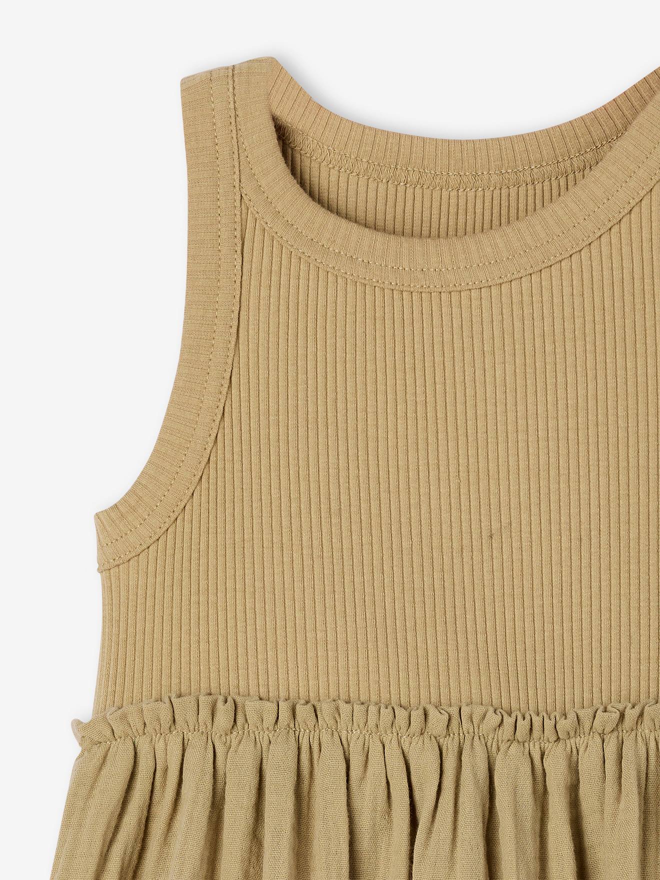 Thumbnail - Ärmelloses Kleid mit Materialmix Mädchen