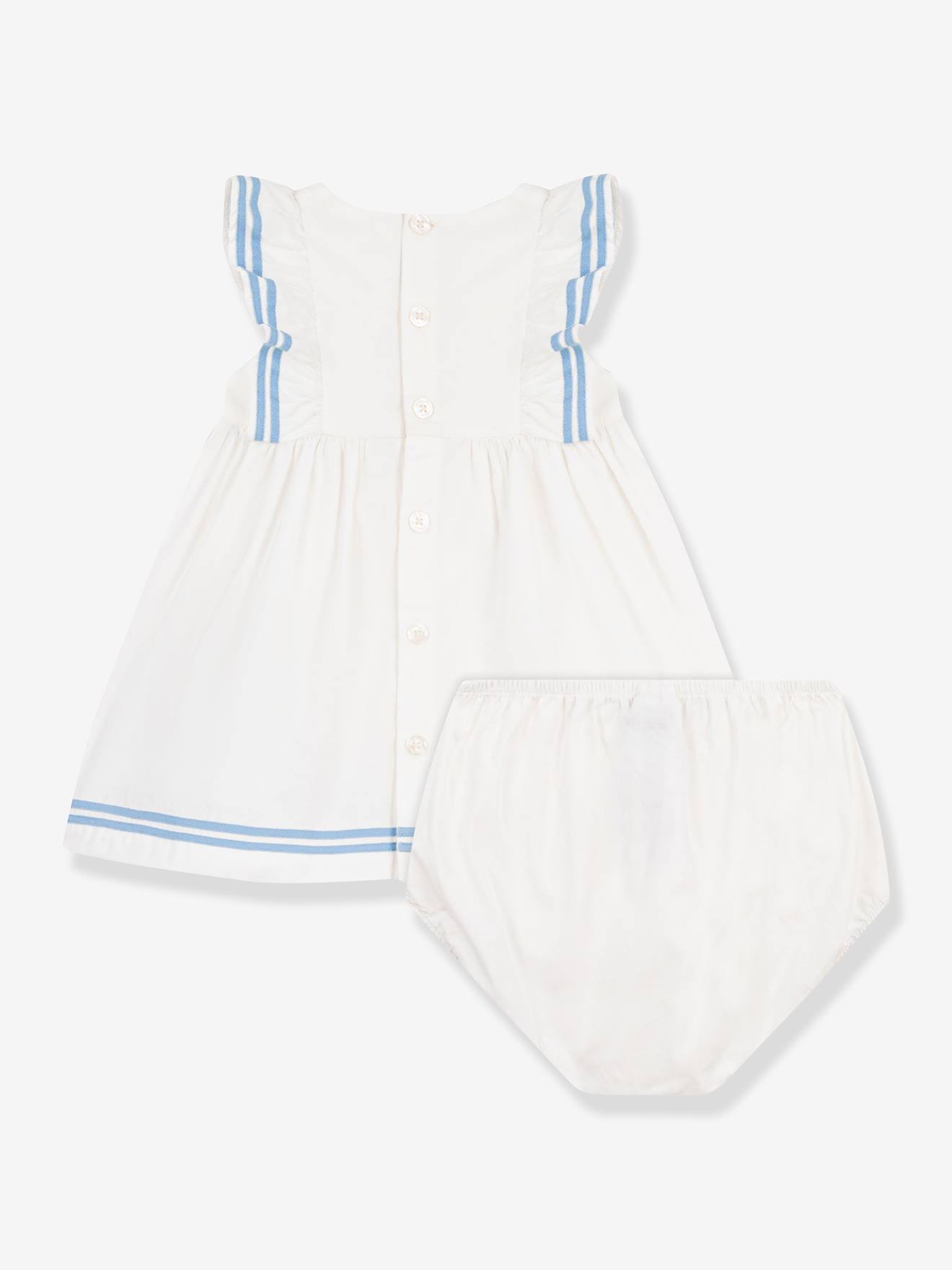 Thumbnail - Ärmelloses Baby Kleid mit passendem Höschen PETIT BATEAU