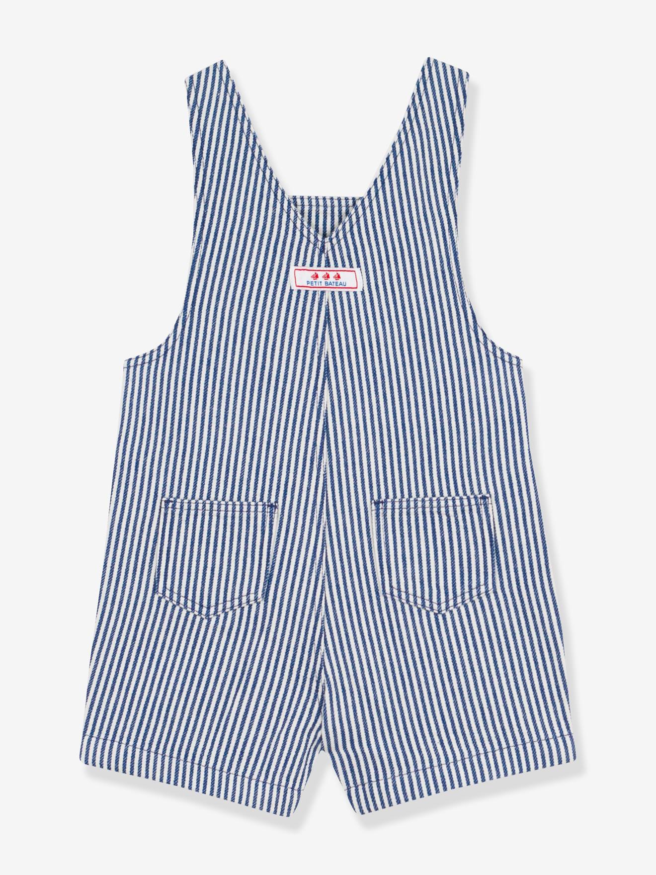 Thumbnail - Kurze Baby-Latzhose aus Serge PETIT BATEAU