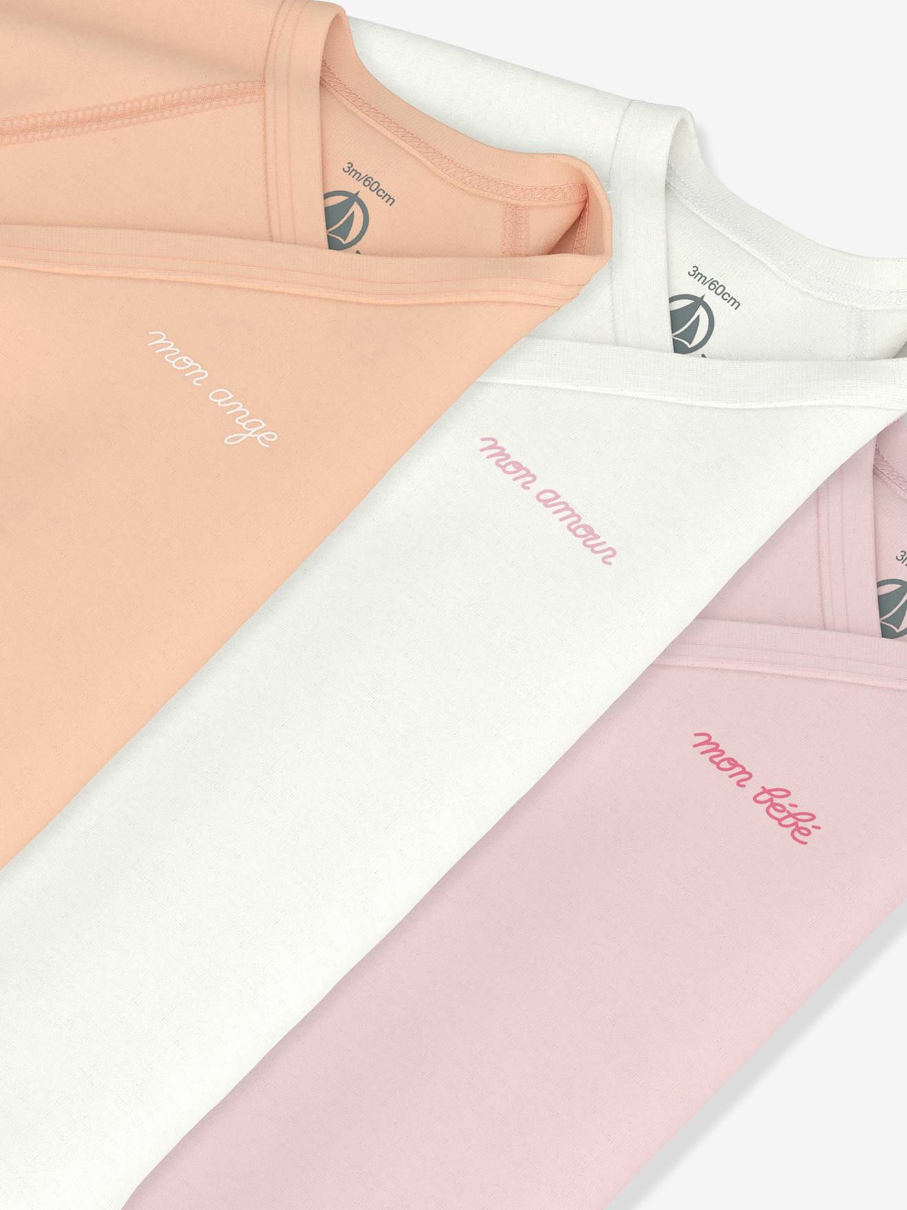 Thumbnail - 3er-Pack Wickelbodys langarm Baby PETIT BATEAU salbei