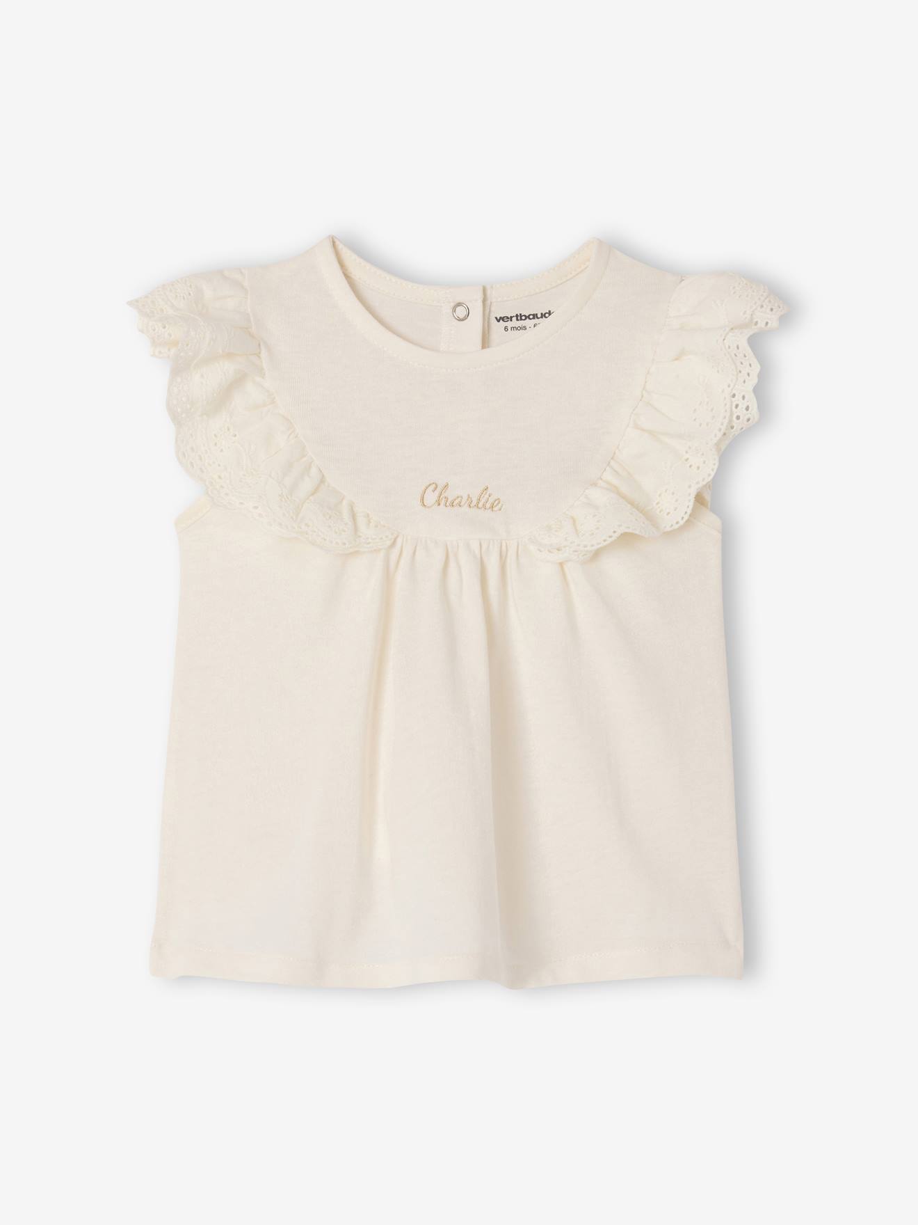 Thumbnail - Baby T-Shirt mit Spitzen-Ärmeln