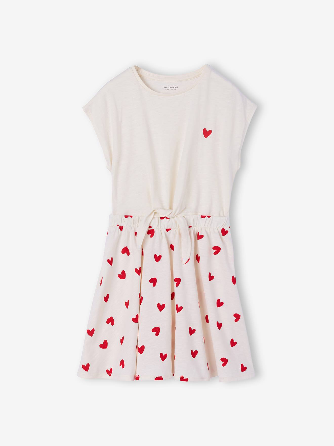 Mädchen 2-in-1-Kleid vanille Gr. 140 von vertbaudet