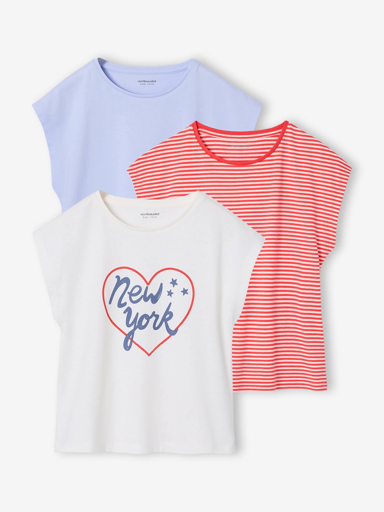 3er-Pack Mädchen T-Shirts BASIC