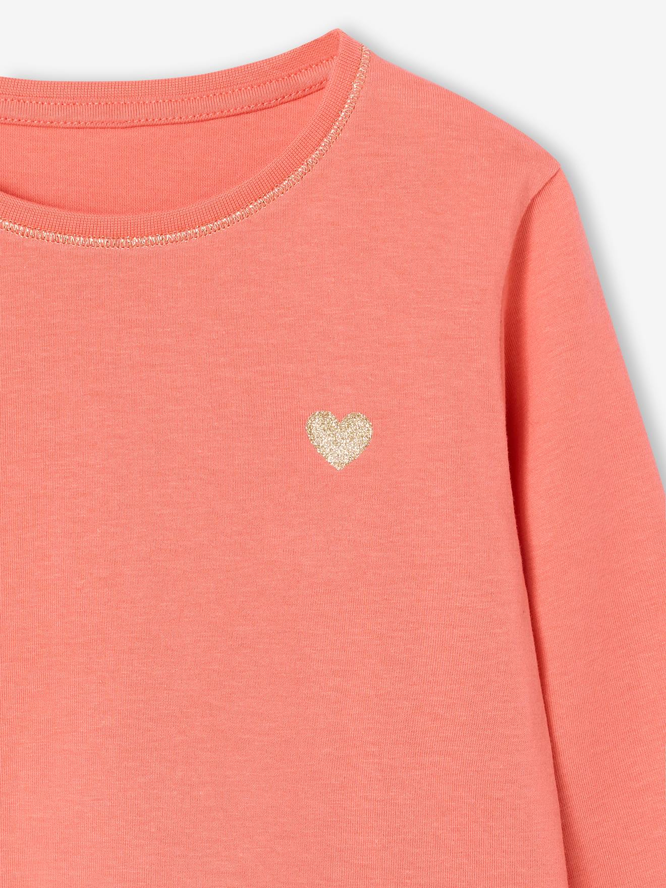 Thumbnail - Mädchen Shirt mit Glitzerherz und Recycling-Baumwolle BASIC