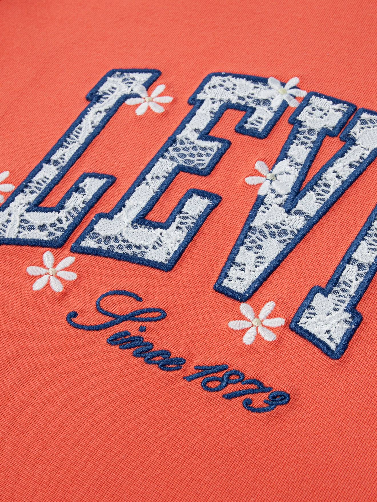 Thumbnail - T-Shirt Logo mit Stickerei und Spitze Levi's Kids