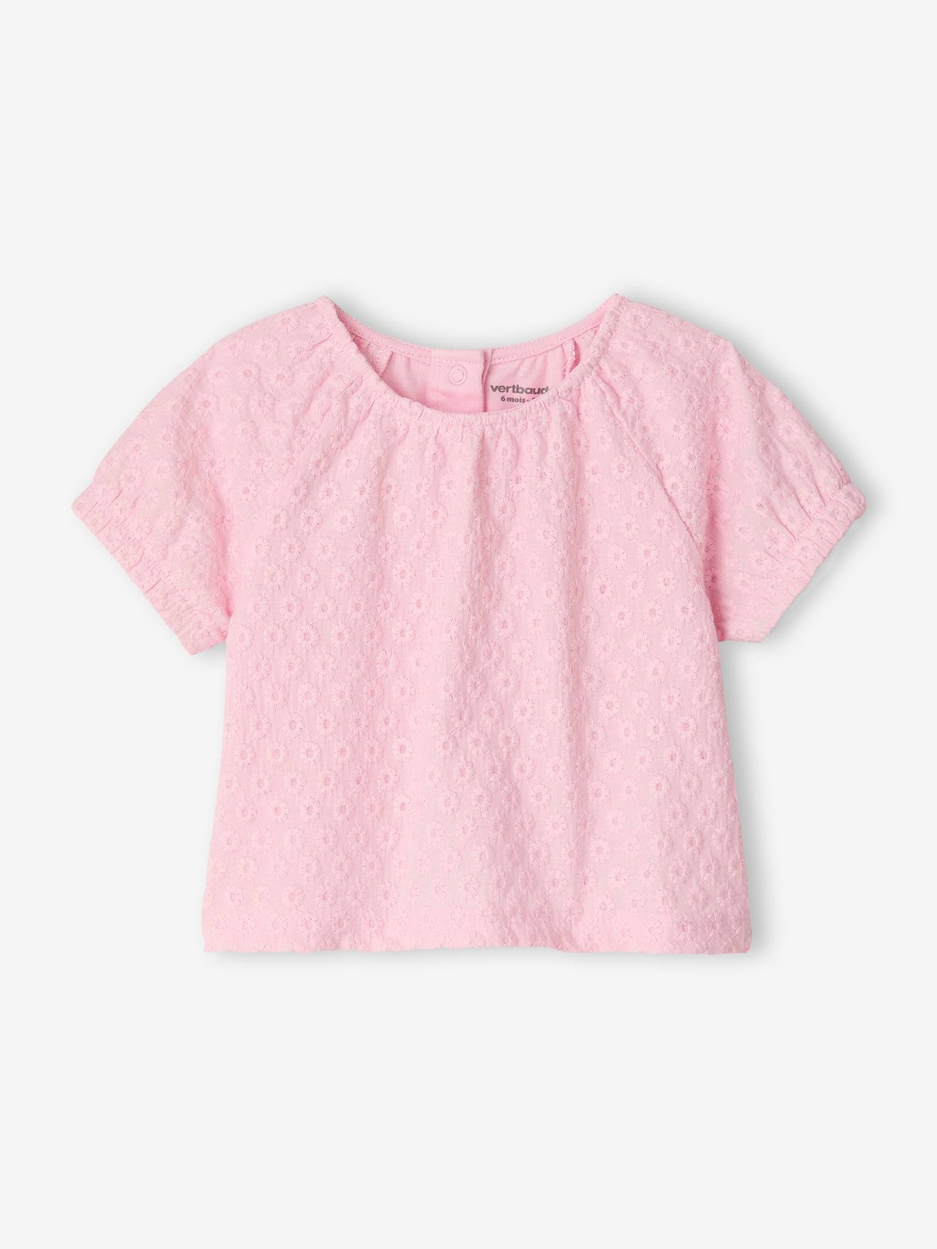 Baby T-Shirt mit Stickerei hell