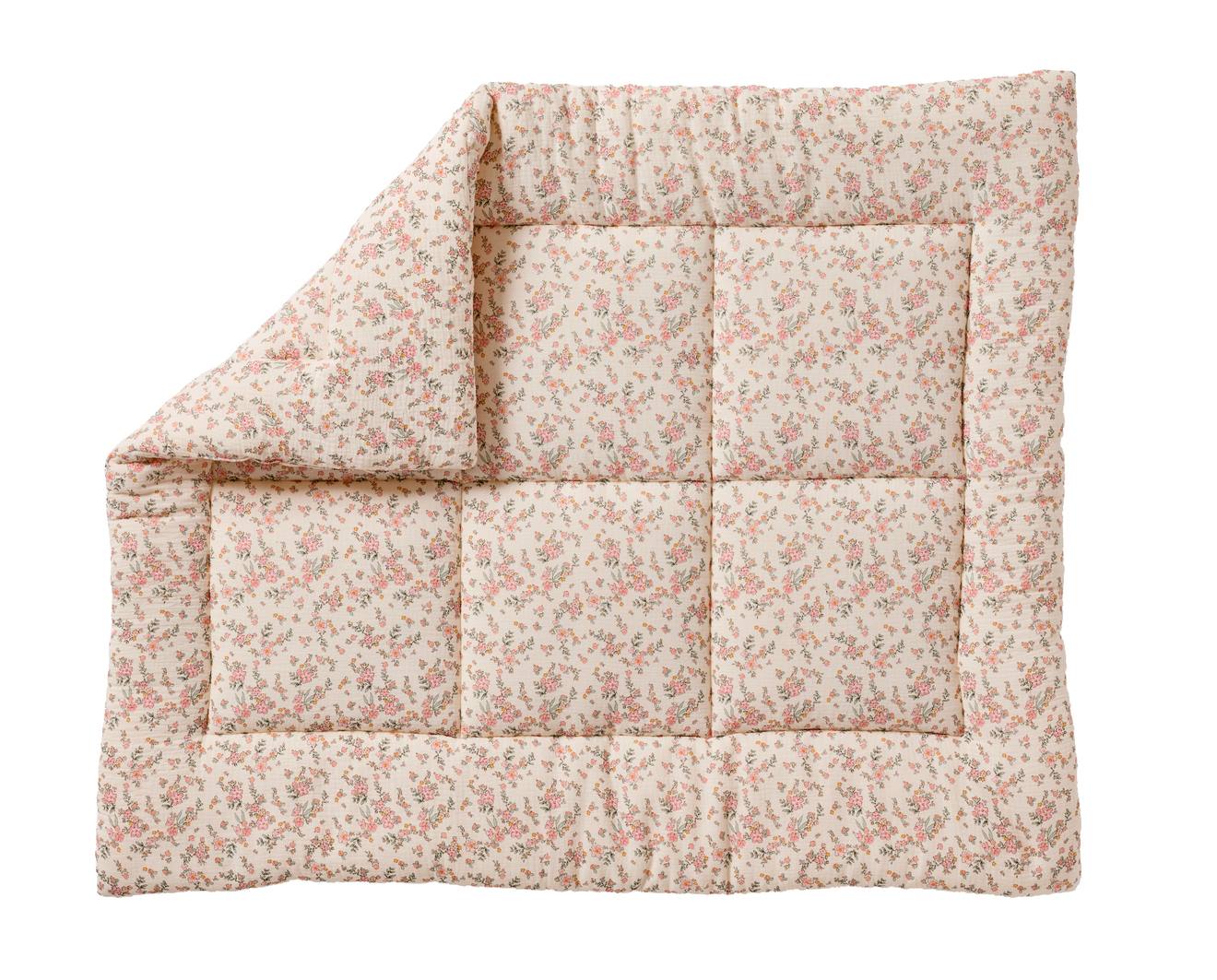 Thumbnail - Spieldecke/Laufstalleinlage aus Musselin Baby FLEURS