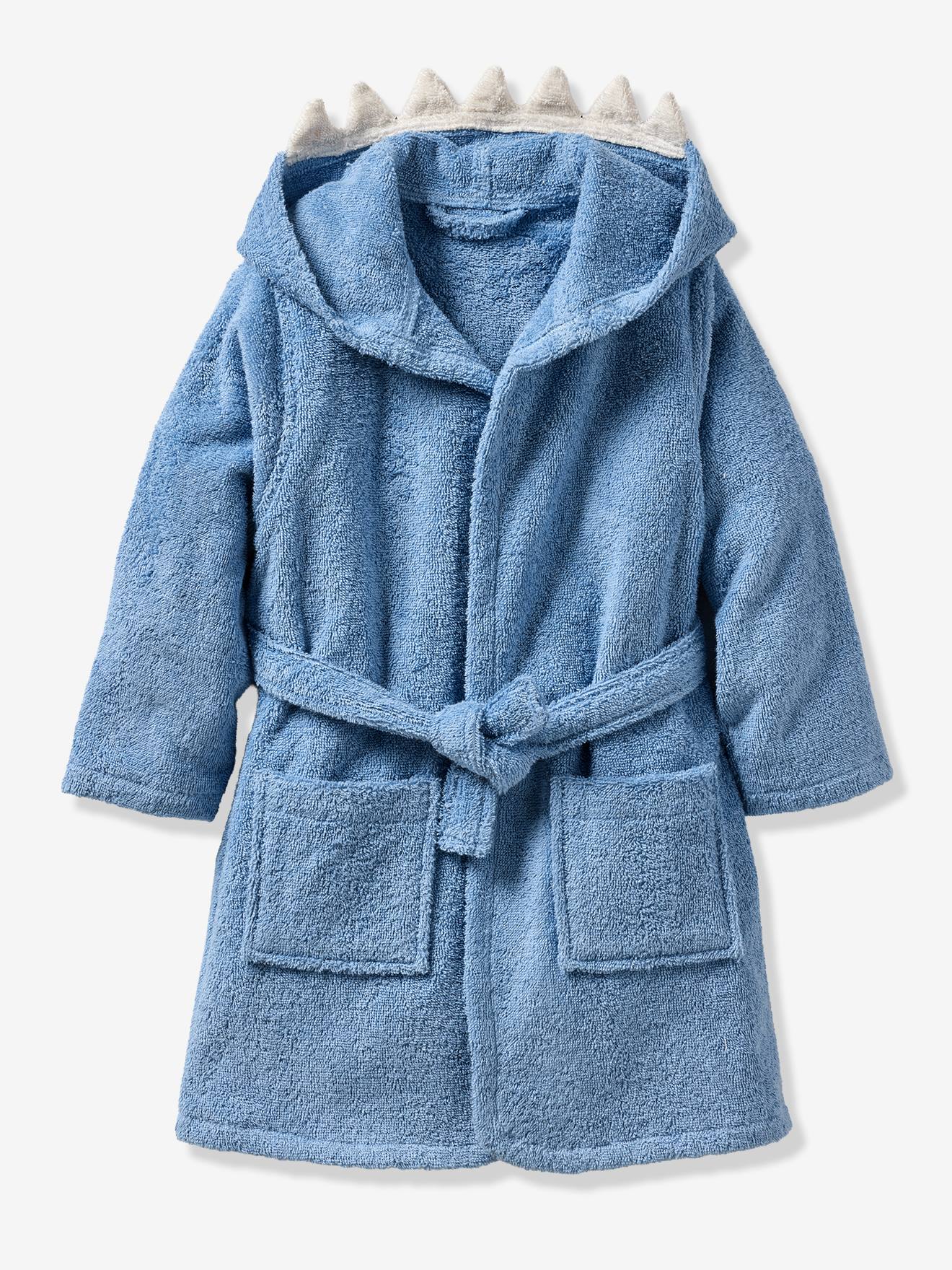 Thumbnail - Bademantel mit Hai-Kapuze aus Recycling-Baumwolle