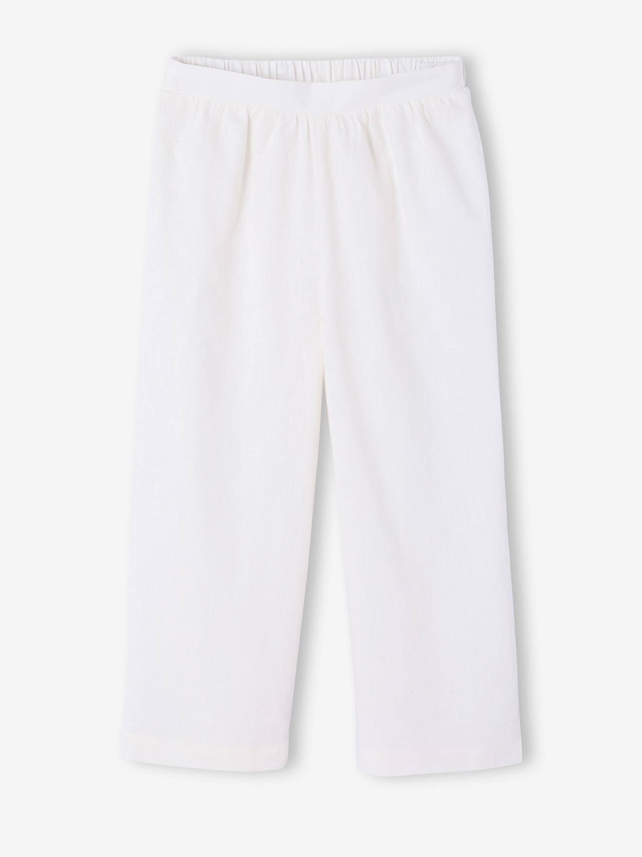 Thumbnail - Set aus Baumwoll-Leinen-Mix: Hose & Top mit Rüschen