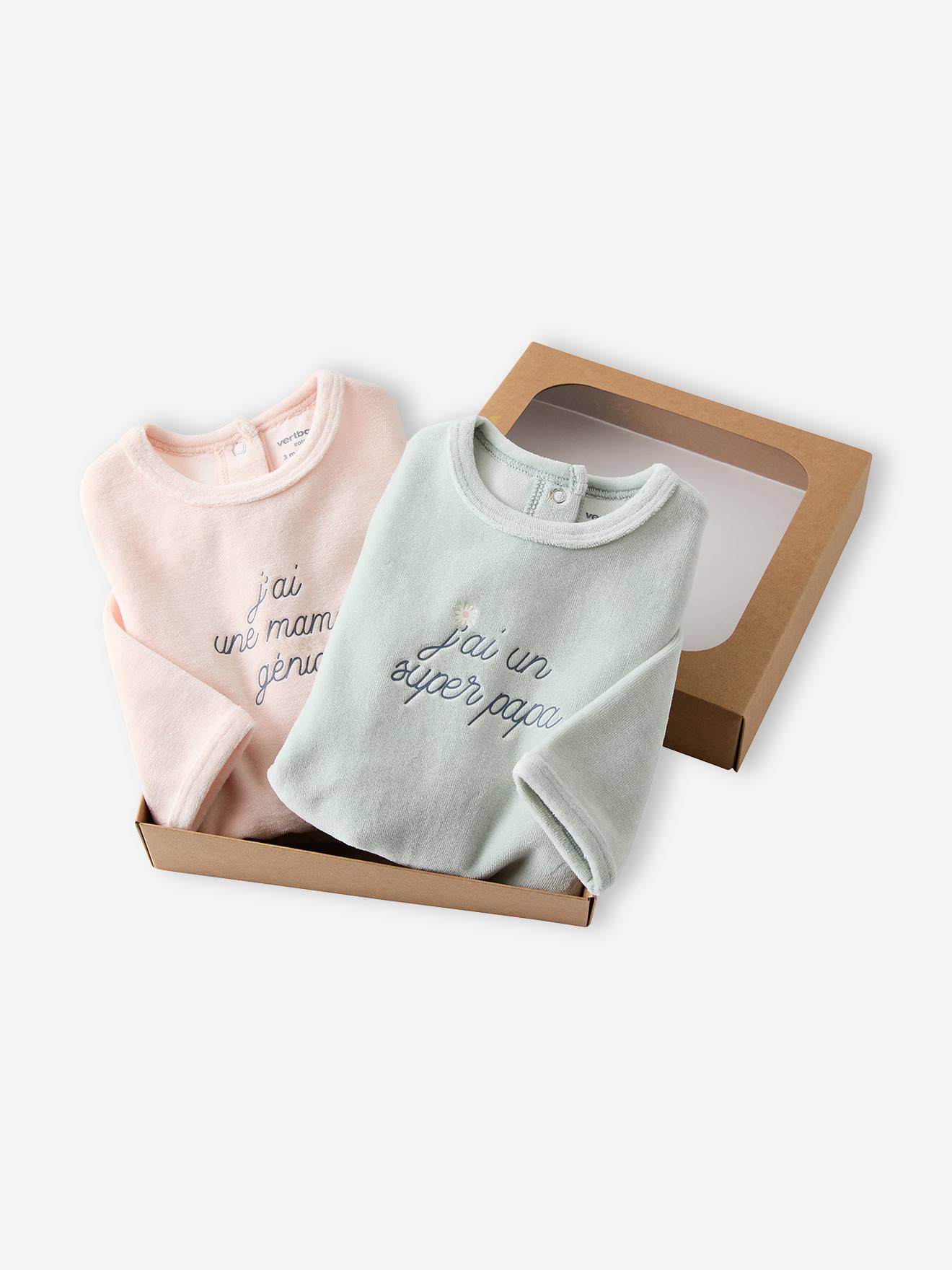 Thumbnail - 2er-Pack Baby Samt-Schlafanzüge mit Fuß