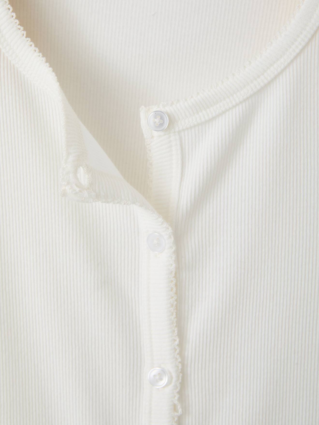 Thumbnail - Langarmshirt mit Knopfleiste und Picotkante