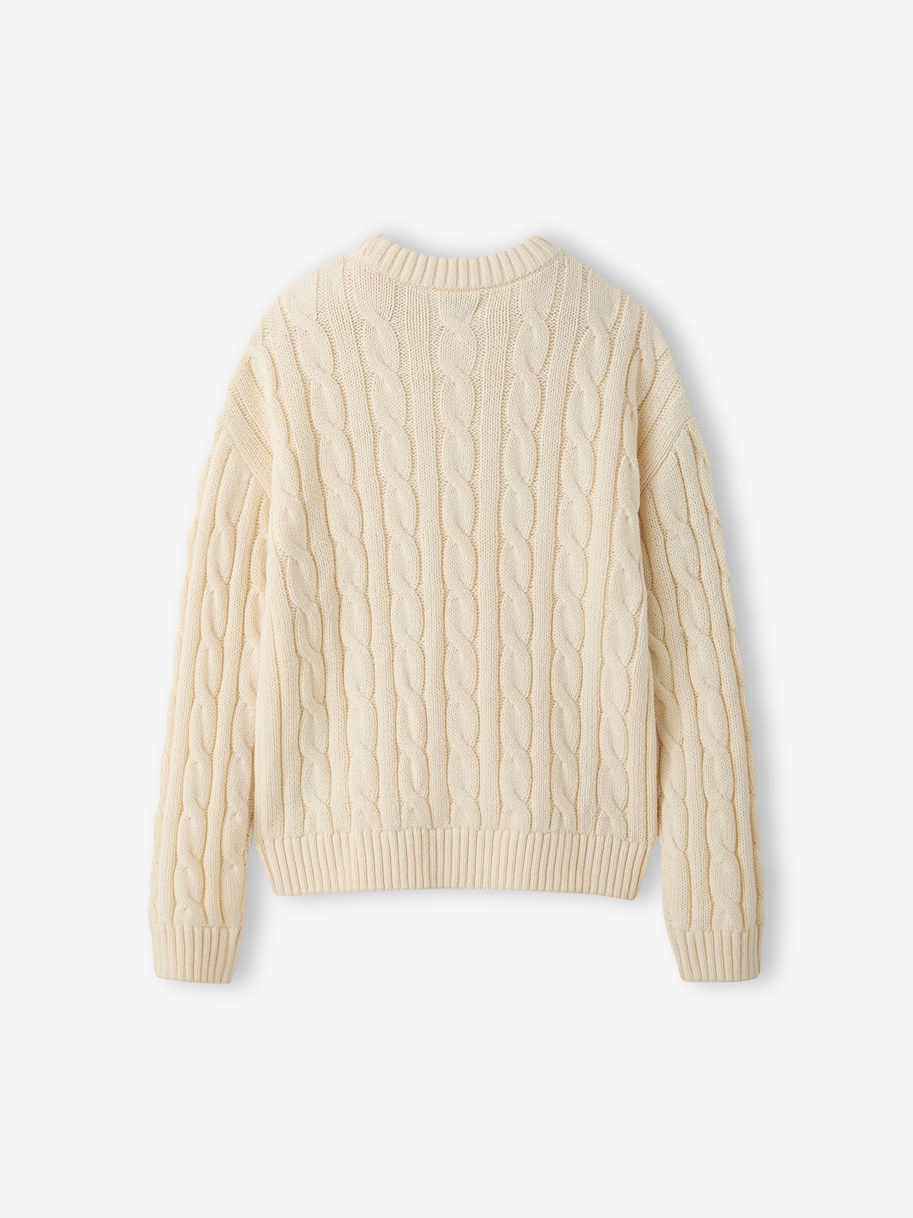 Thumbnail - Grobstrick-Pullover mit Herz-Stickerei Mädchen JONEN vanille