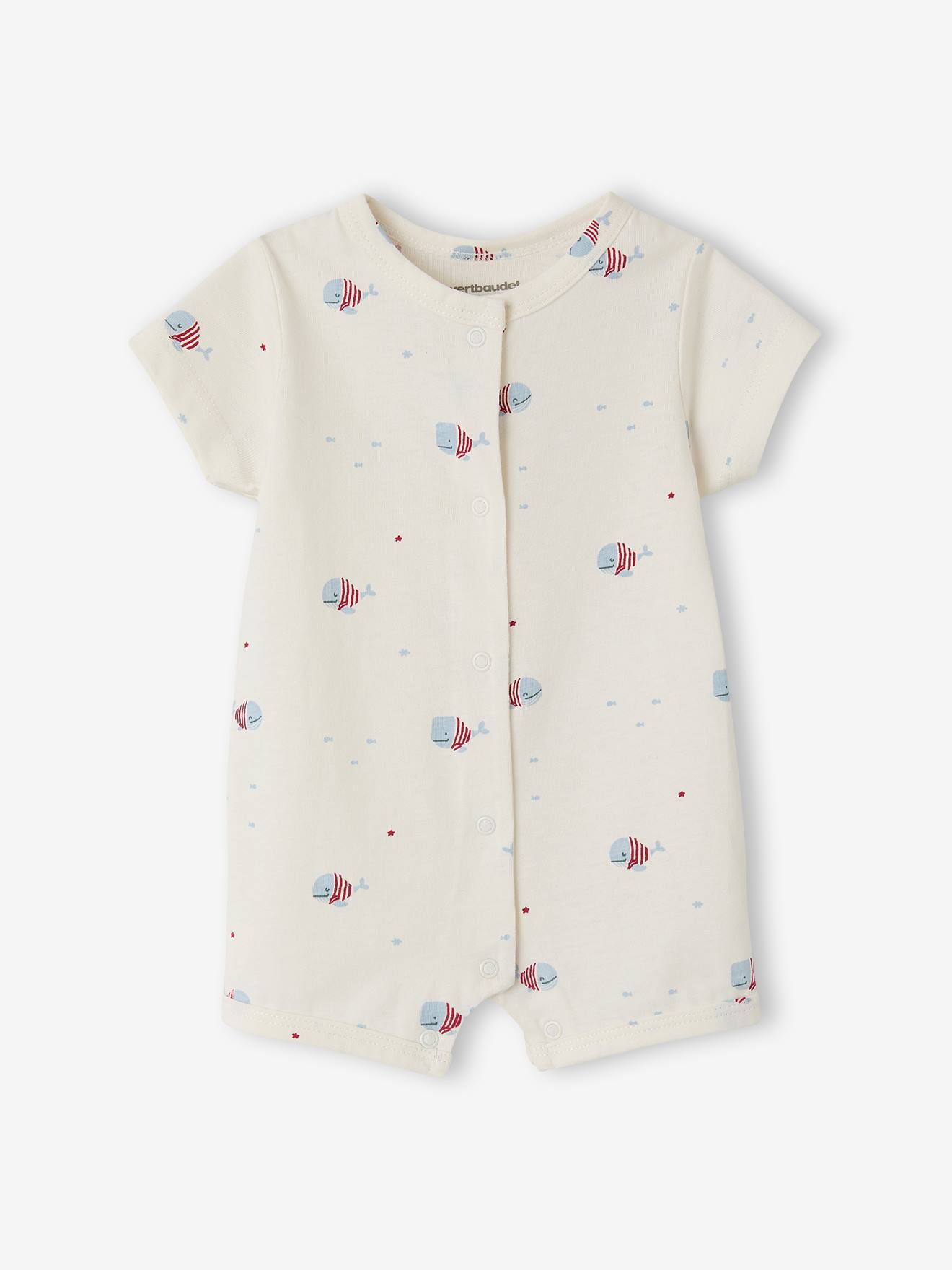 Thumbnail - 2er-Pack kurze Baby Schlafanzüge Wale Bio-Baumwolle