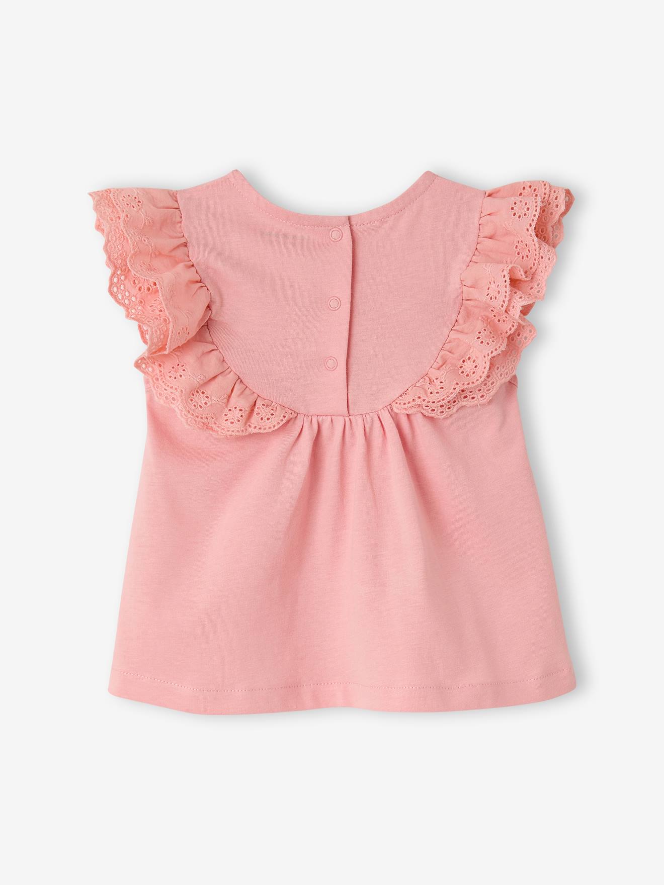 Thumbnail - Baby T-Shirt mit Spitzen-Ärmeln