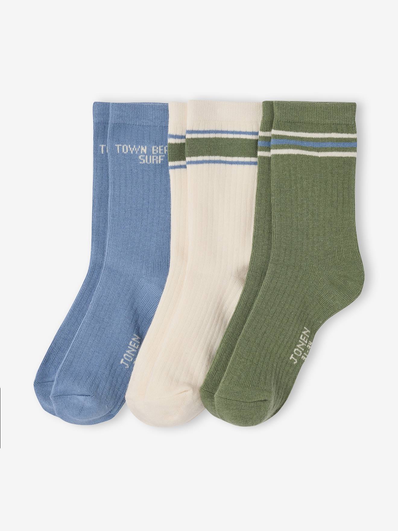 3er-Pack Socken mit Streifen Kinder JONEN