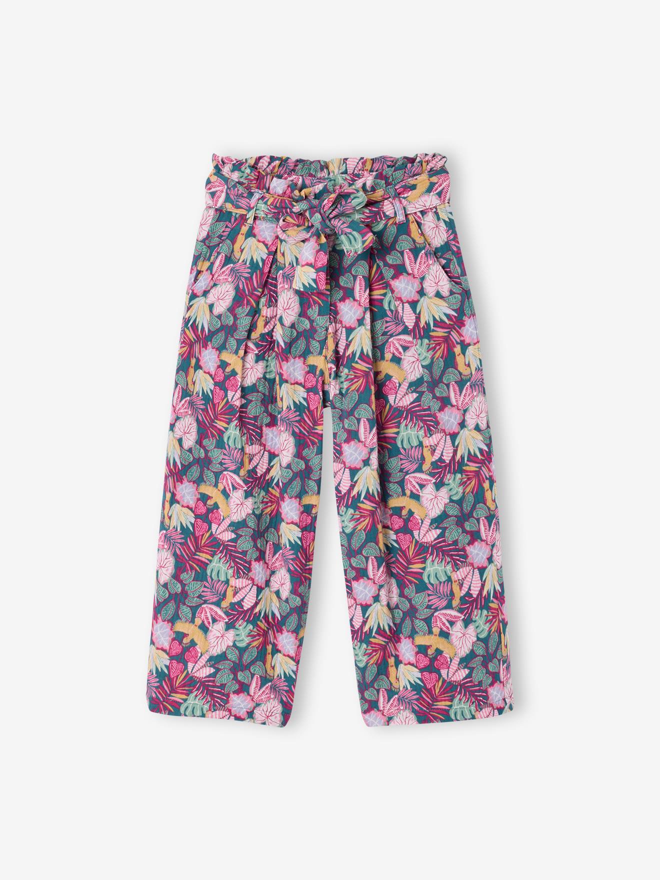 Vertbaudet Mädchen Paperbag-Hose Grün 146/152