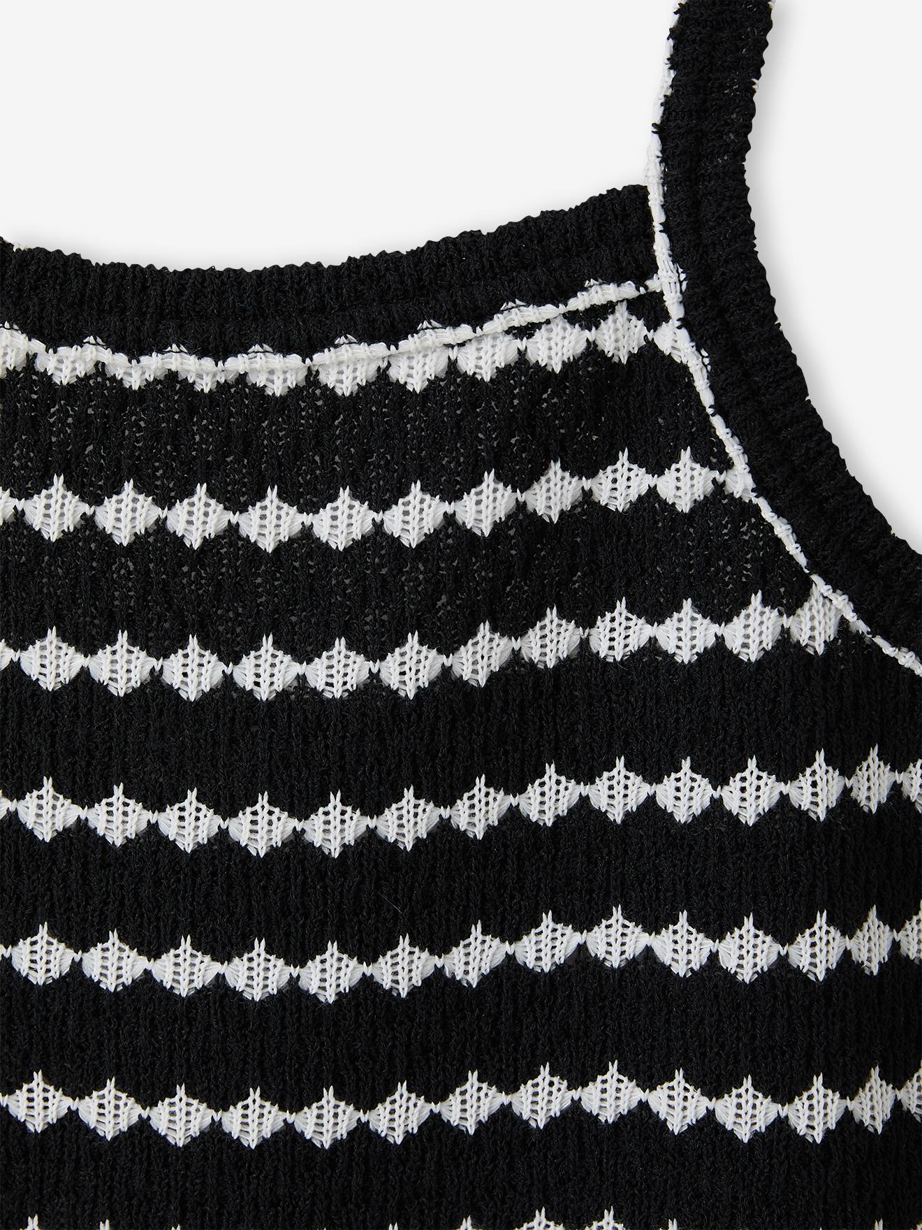 Thumbnail - Mädchen Top mit schmalen Träger aus Fantasiestrick JONEN