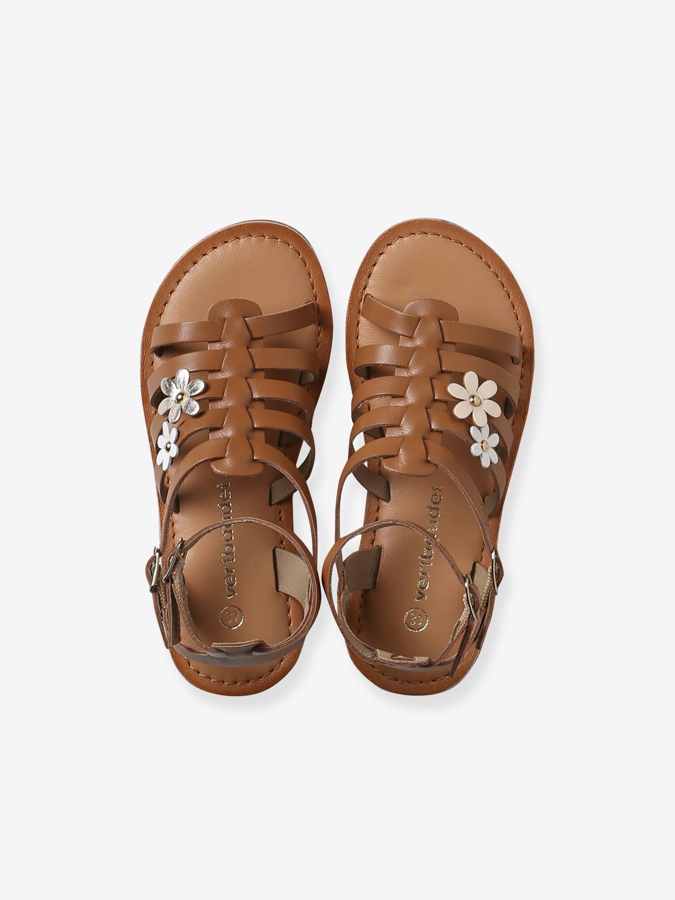 Thumbnail - Römersandalen mit Schnallen Mädchen Leder camel