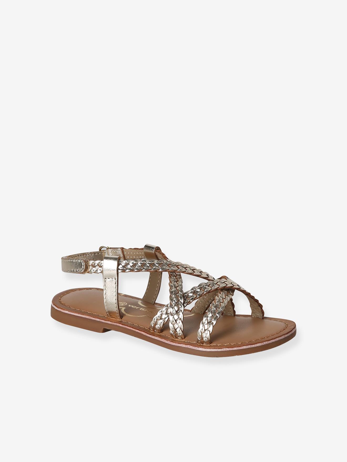 Geflochtene Ledersandalen Mädchen