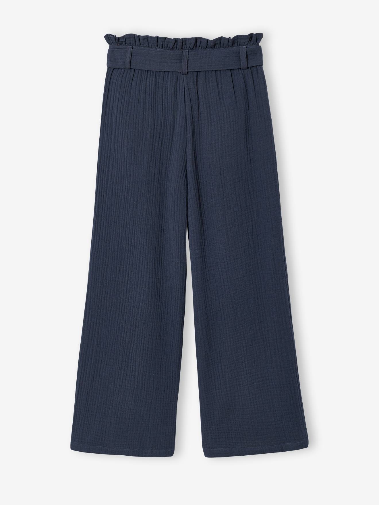 Thumbnail - Mädchen Paperbag-Hose aus Baumwoll-Musselin