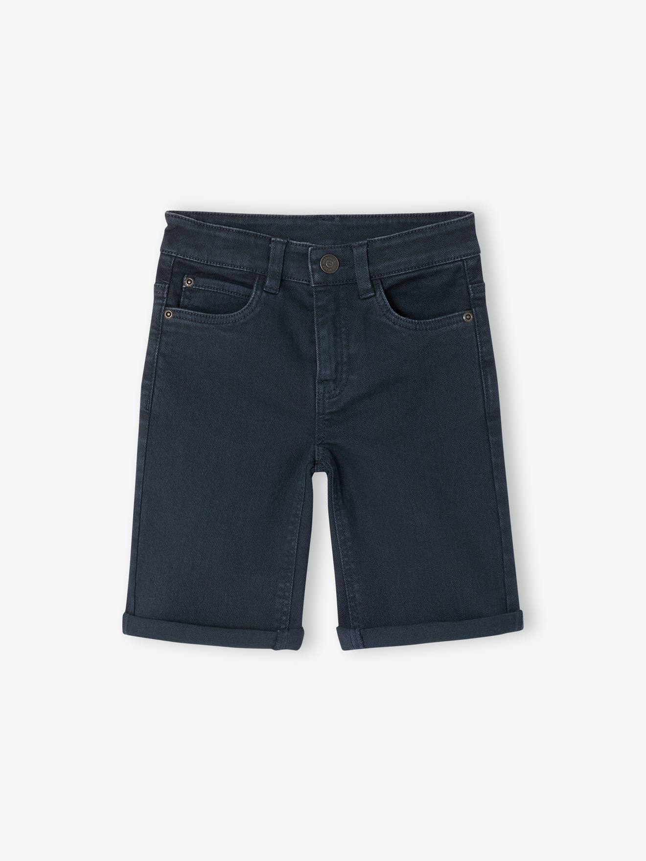 Bermudas Jungen 5-Pocket-Form, Hüftweite SLIM, Bundweite verstellbar blau Gr. 134 von vertbaudet