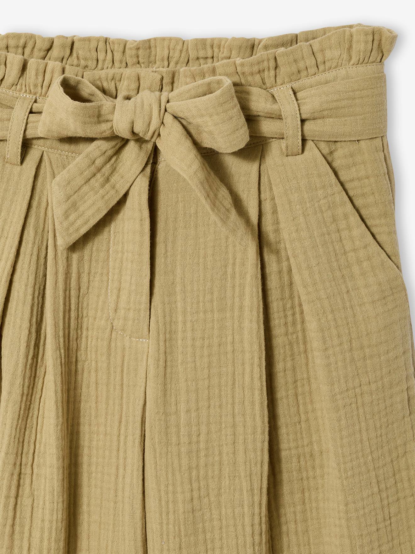 Thumbnail - Mädchen Paperbag-Hose aus Baumwoll-Musselin