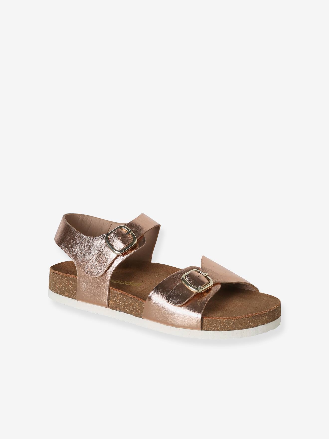 Ledersandalen mit 2 Schnallen Kinder hell