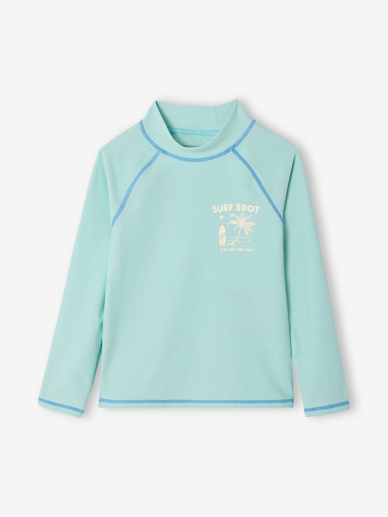 Kinder Badeshirt langarm mit UV-Schutz türkis Gr. 152 von vertbaudet
