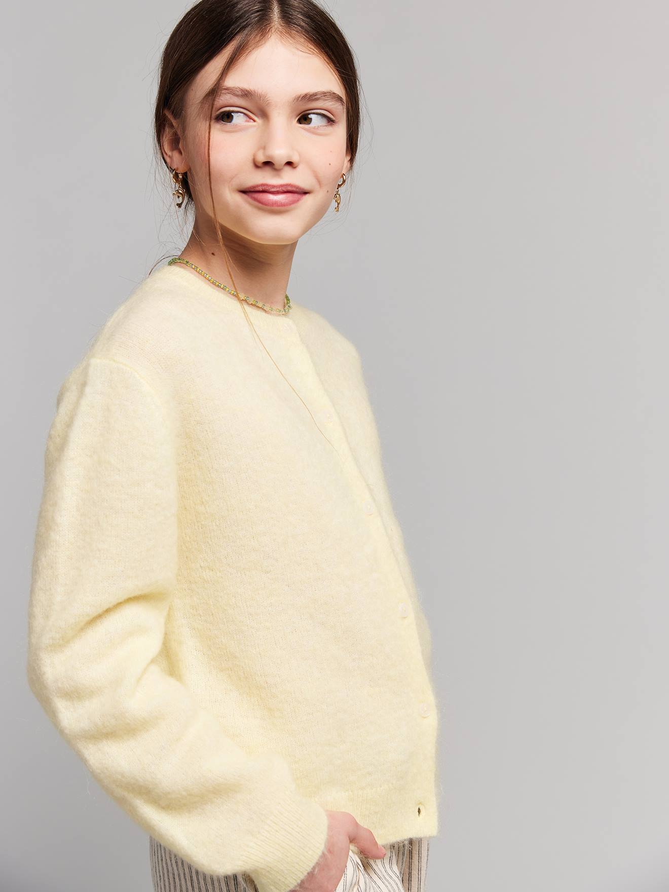 Flauschige Strickjacke Mädchen JONEN