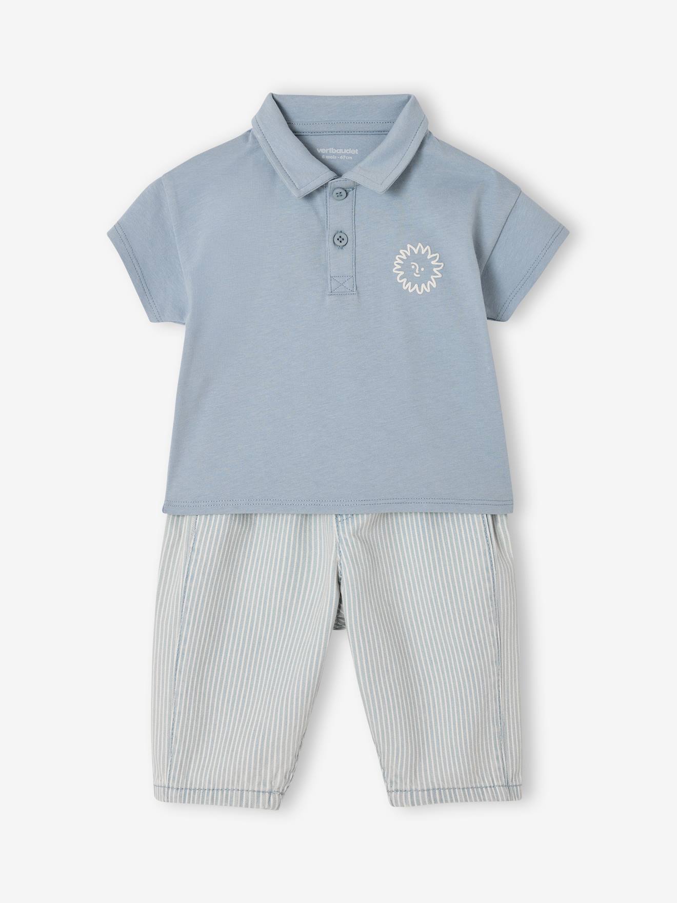 Thumbnail - Baby-Set aus Poloshirt und Hose