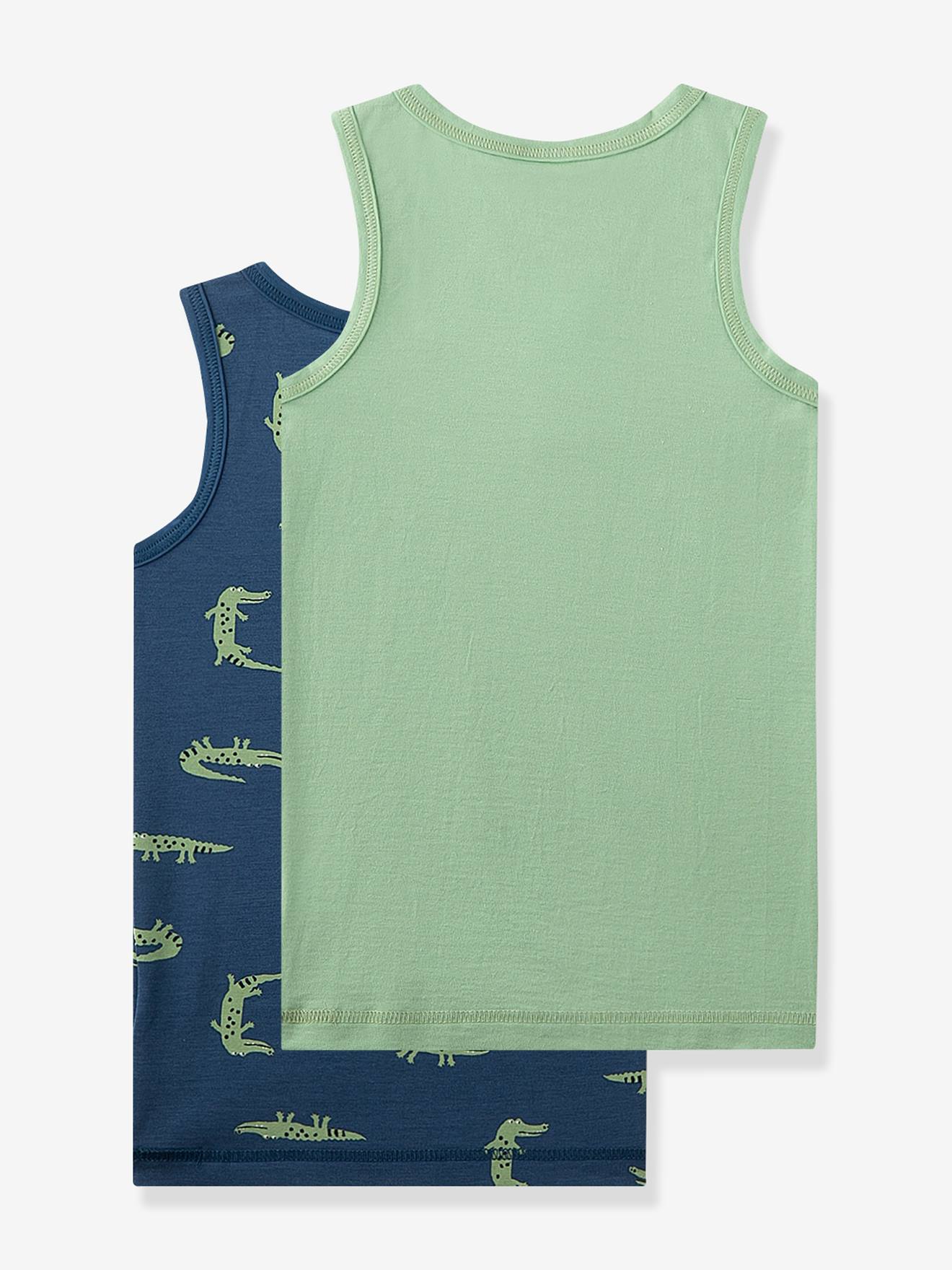 Thumbnail - 2er-Pack Unterhemden Krokodile Jungen Sanetta Bio-Baumwolle