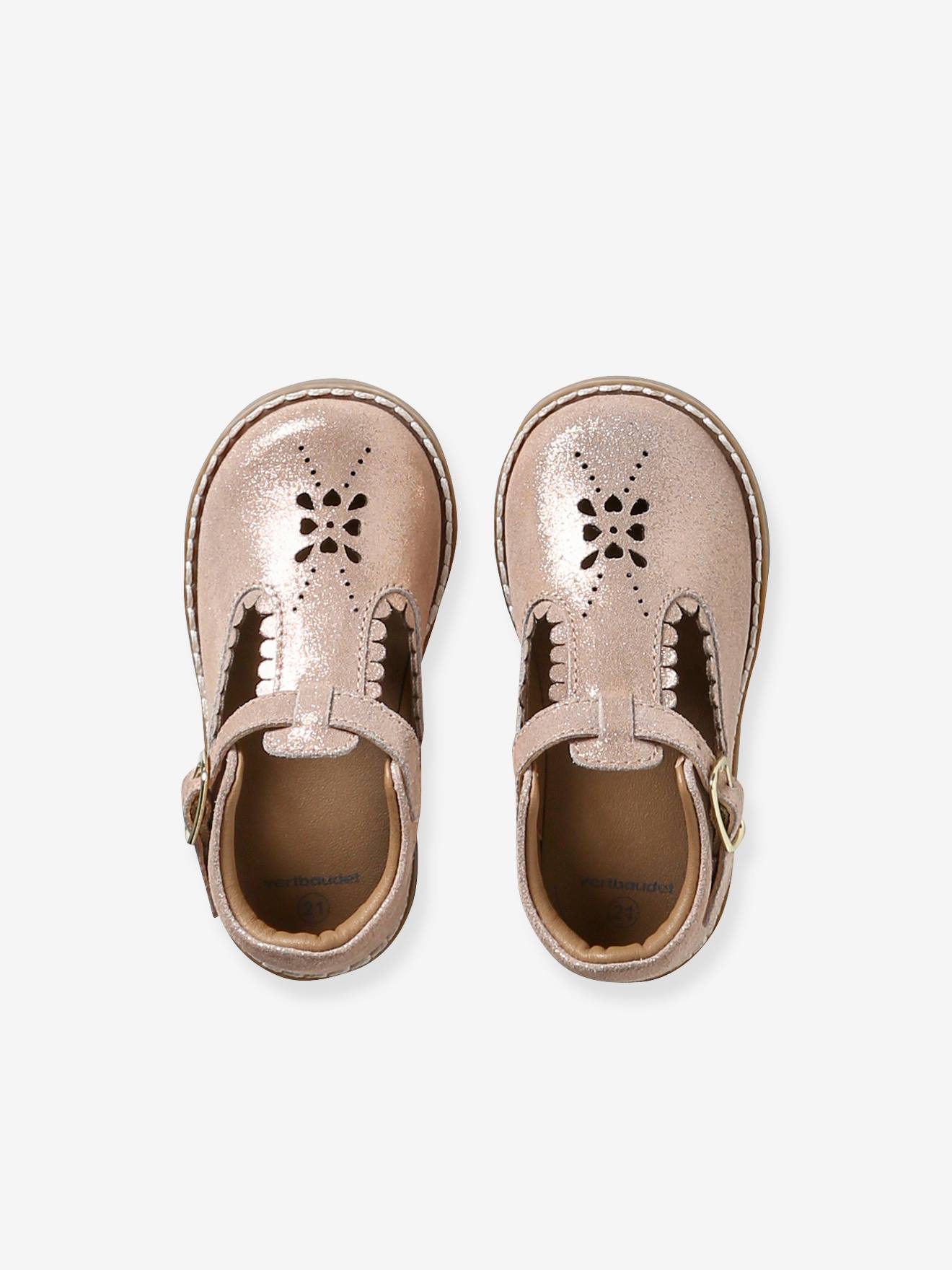 Thumbnail - Lauflern-Spangenschuhe aus Leder Baby pudrig