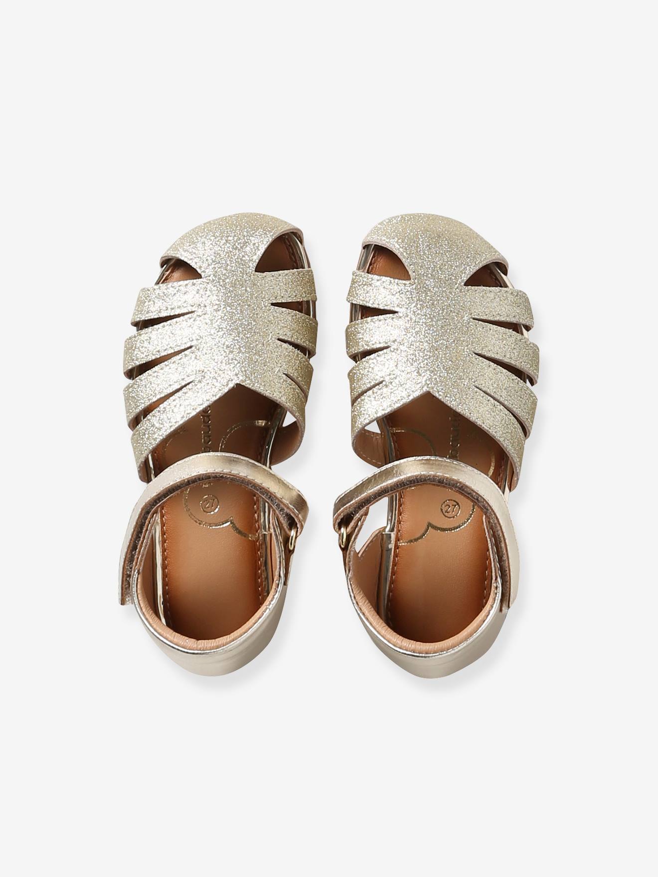 Thumbnail - Glitzer-Riemchensandalen Mädchen mit Klettverschluss