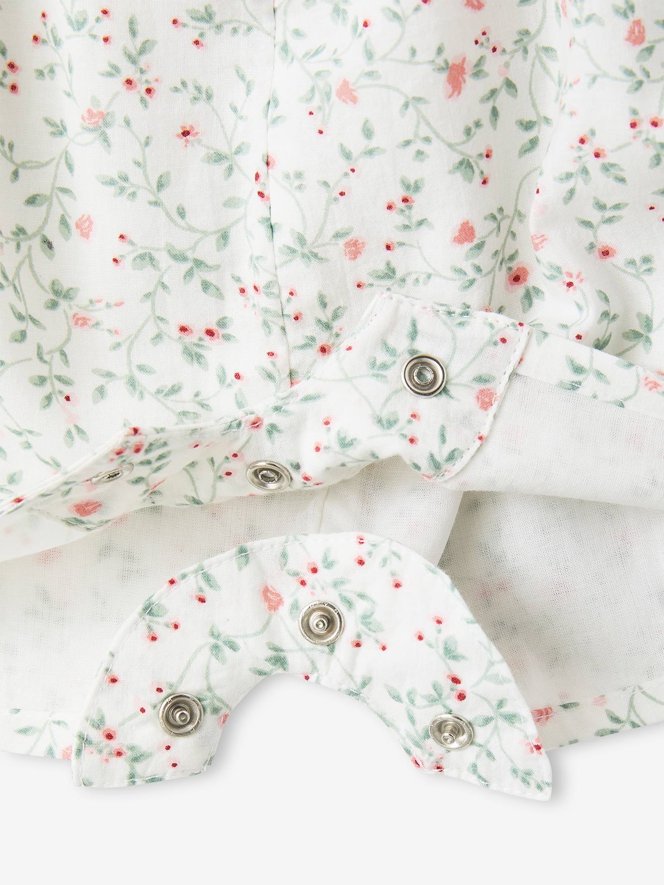 Thumbnail - Baby Kurzoverall mit Blumenmuster und Schleife