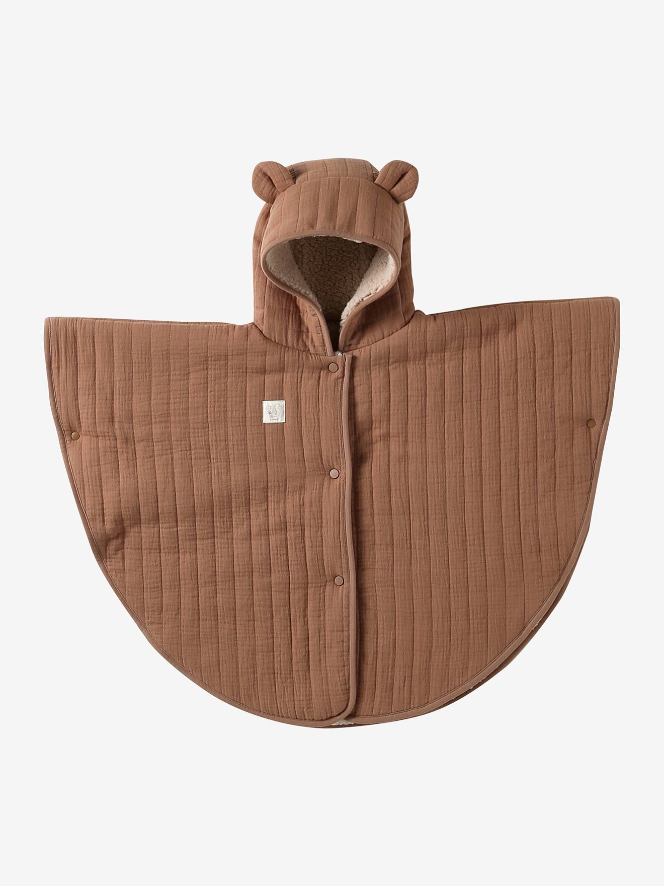 Vertbaudet Baby Poncho Mit Kapuze Für Babyschale Cappuccino Einheitsgröße