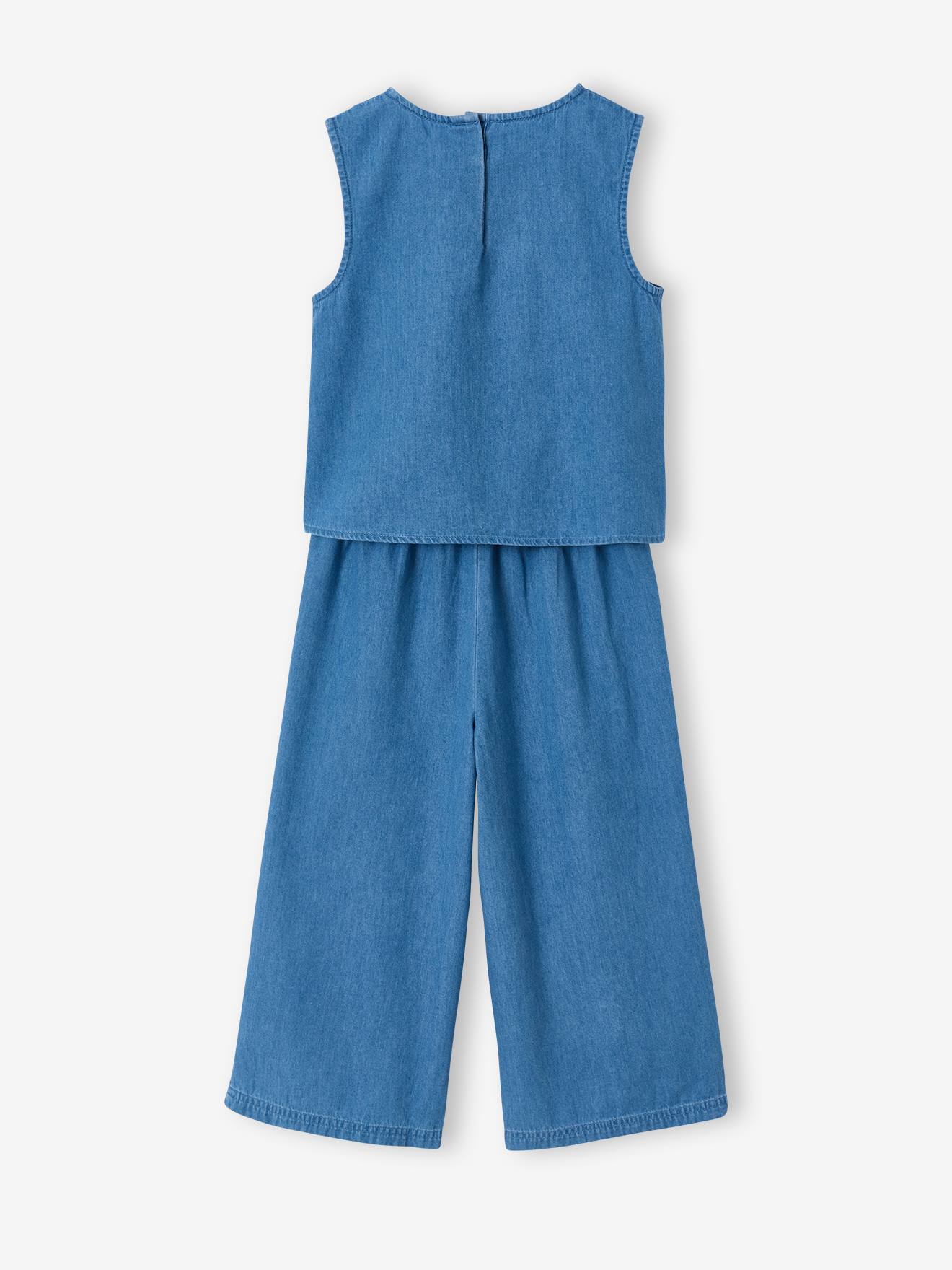 Thumbnail - Set aus 3/4-Hose und Top aus leichtem Denim für Mädchen